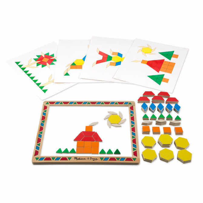 Photo 1 of NEW MELISSA & DOUG WOODEN MAGNETIC PATTERN BLOCK KIT