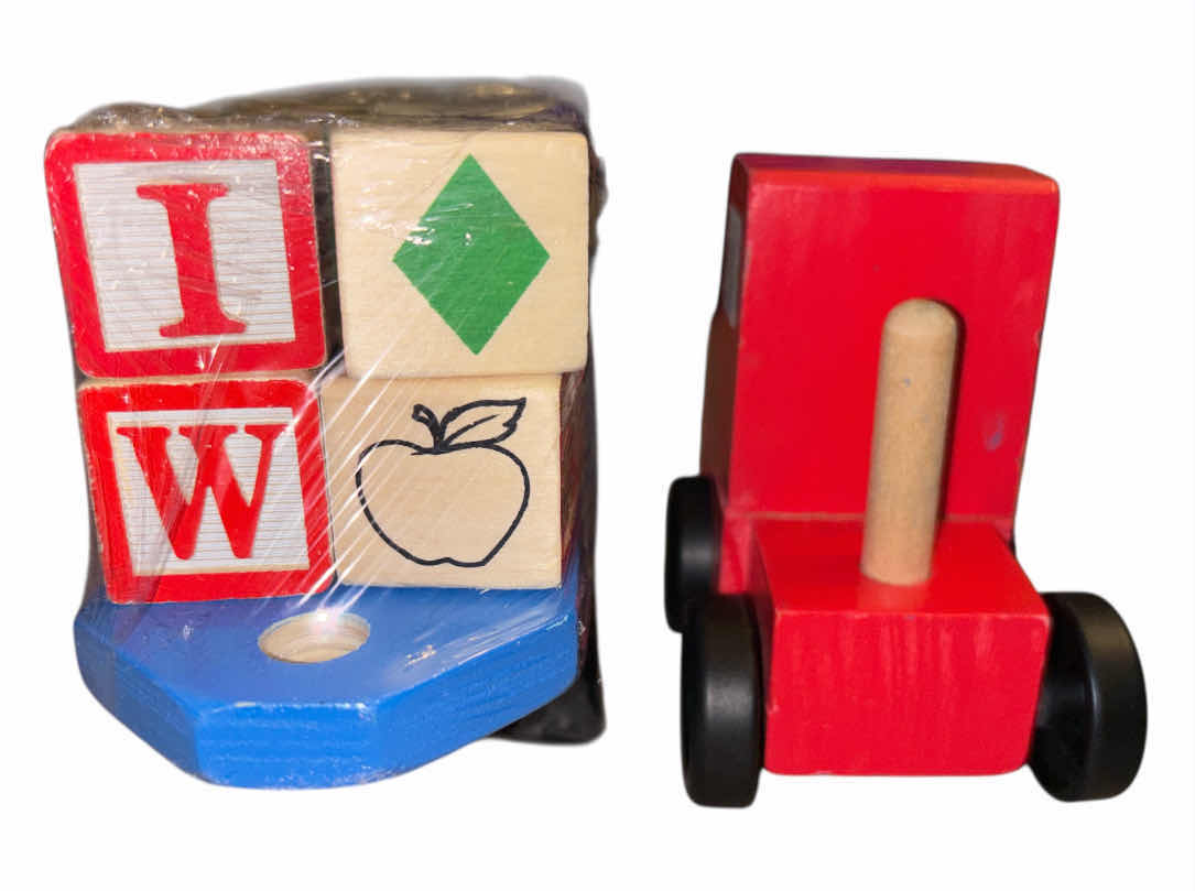 Photo 1 of MELISSA & DOUG WOODEN TRUCK & TRAILER W 28 ALPHABET BLOCKS