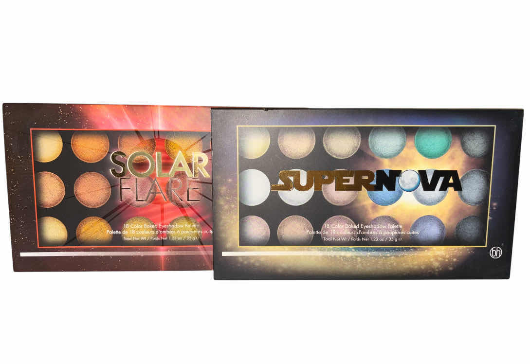 Photo 1 of NEW BH COSTMETICS 18 COLOR BAKED EYESHADOW PALETTES, SOLAR FLARE & SUPERNOVA
