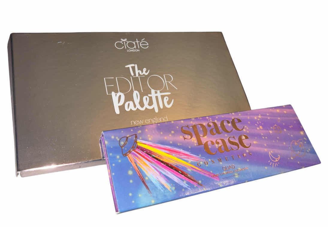 Photo 1 of NEW CIATÉ LONDON ‘THE EDITOR PALETTE’ 18 PC EYESHADOW PALETTE & SPACE CASE COSMETICS QUAD EYESHADOW SET