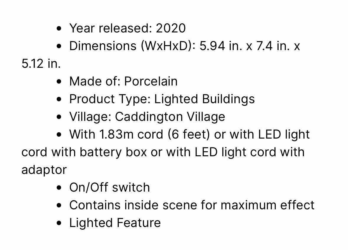 View 6 of LEMAX 2020 CADDINGTON VILLAGE PORCELAIN LIGHTED BUILDING- CLAIRES CONFECTIONERY #05665