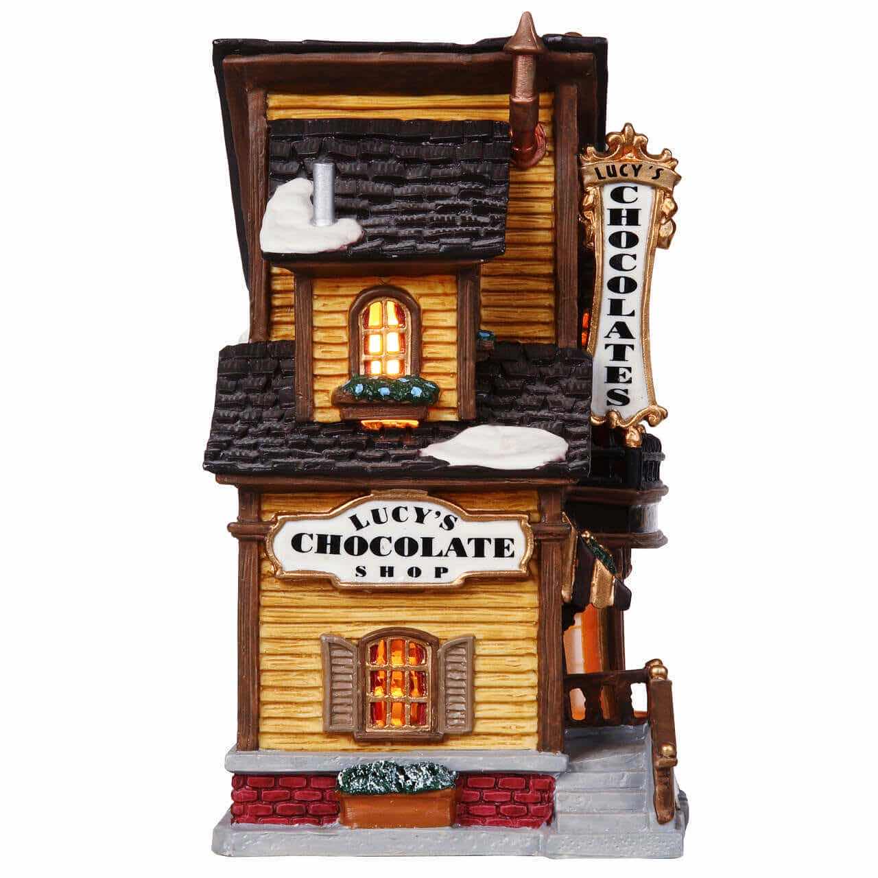 Photo 1 of LEMAX 2004 CADDINGTON VILLAGE PORCELAIN LIGHTED BUILDING- LUCY’S CHOCOLATE SHOP #45052
