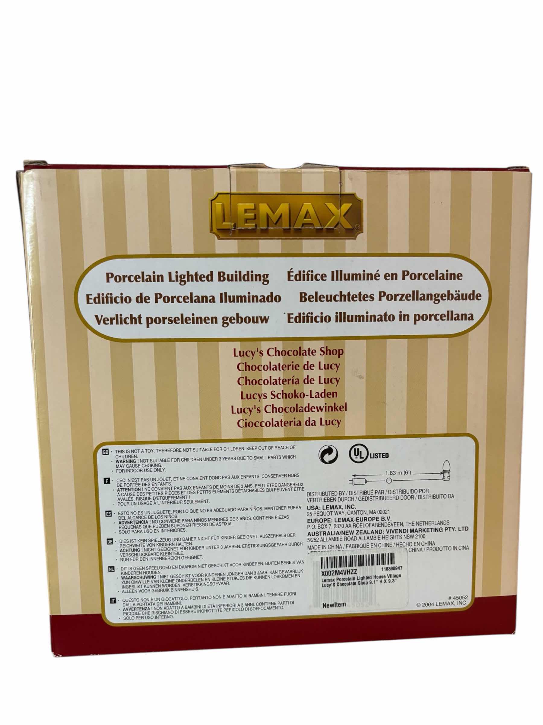 Photo 1 of LEMAX 2004 CADDINGTON VILLAGE PORCELAIN LIGHTED BUILDING- LUCY’S CHOCOLATE SHOP #45052