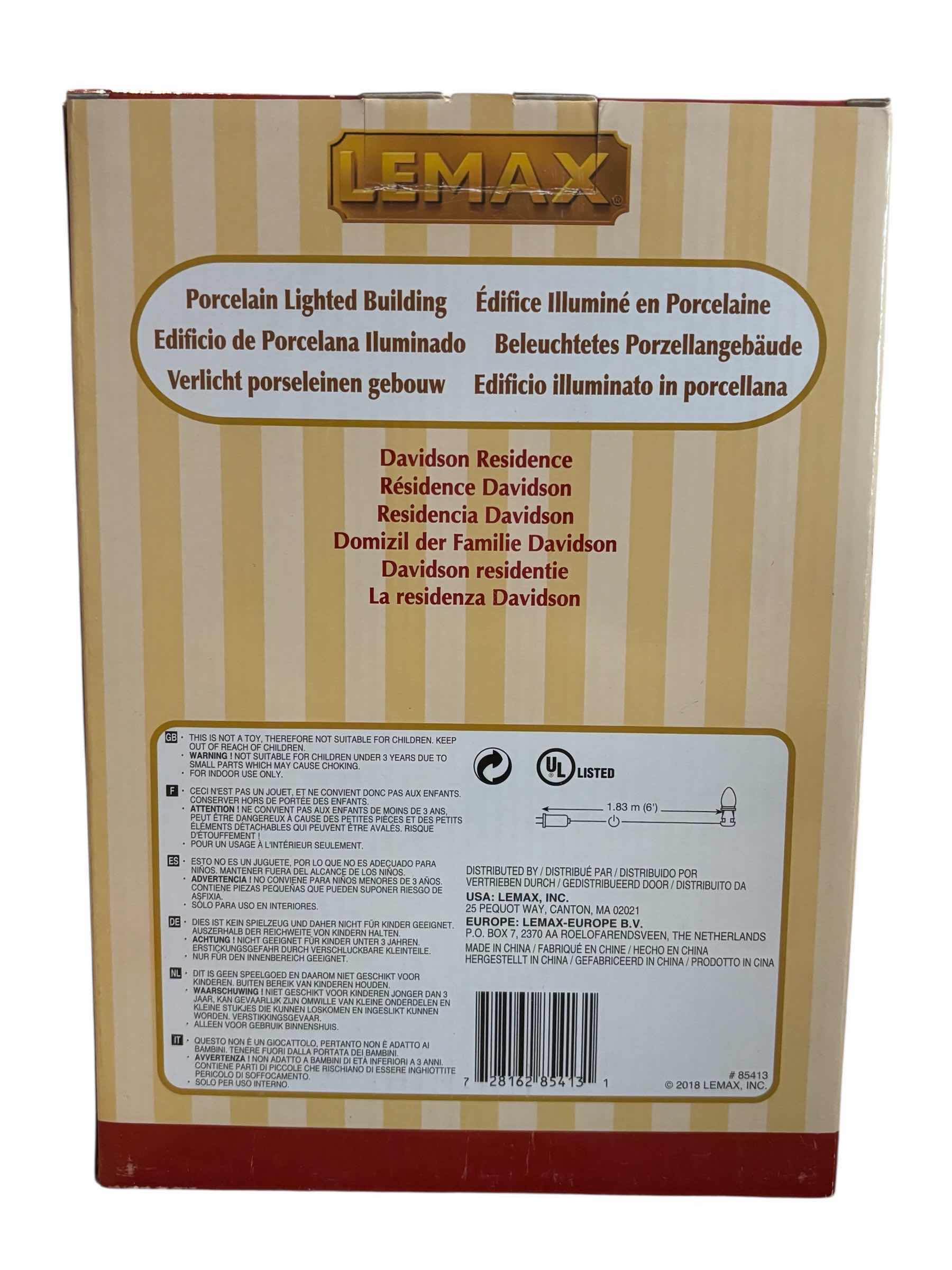 Photo 1 of LEMAX 2018 CADDINGTON VILLAGE PORCELAIN LIGHTED BUILDING- DAVIDSON RESIDENCE #85413 (READ NOTES)