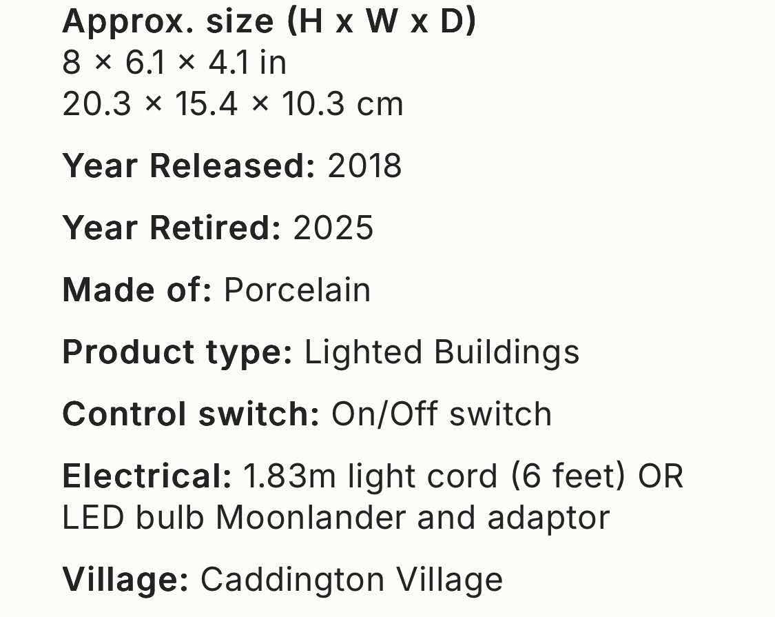 Photo 1 of LEMAX 2018 CADDINGTON VILLAGE PORCELAIN LIGHTED BUILDING- DAVIDSON RESIDENCE #85413 (READ NOTES)