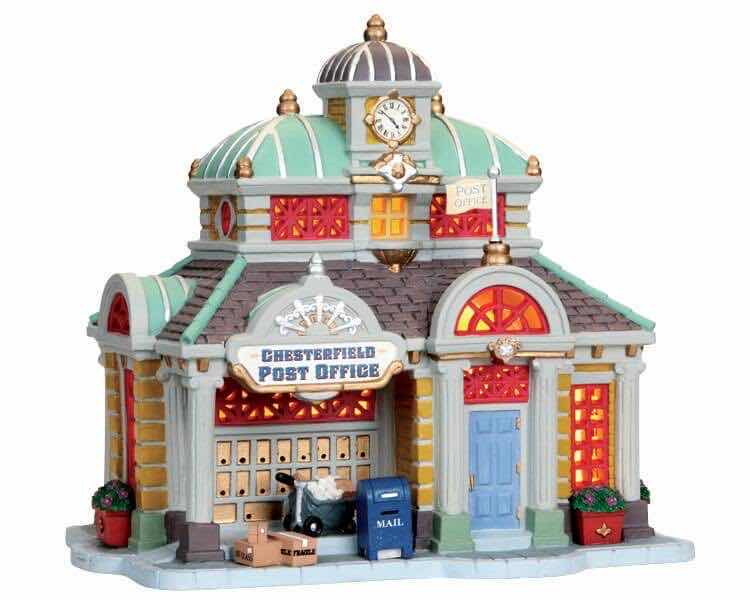 Photo 1 of LEMAX 2010 CADDINGTON VILLAGE PORCELAIN LIGHTED BUILDING- CHESTERFIELD POST OFFICE #05043