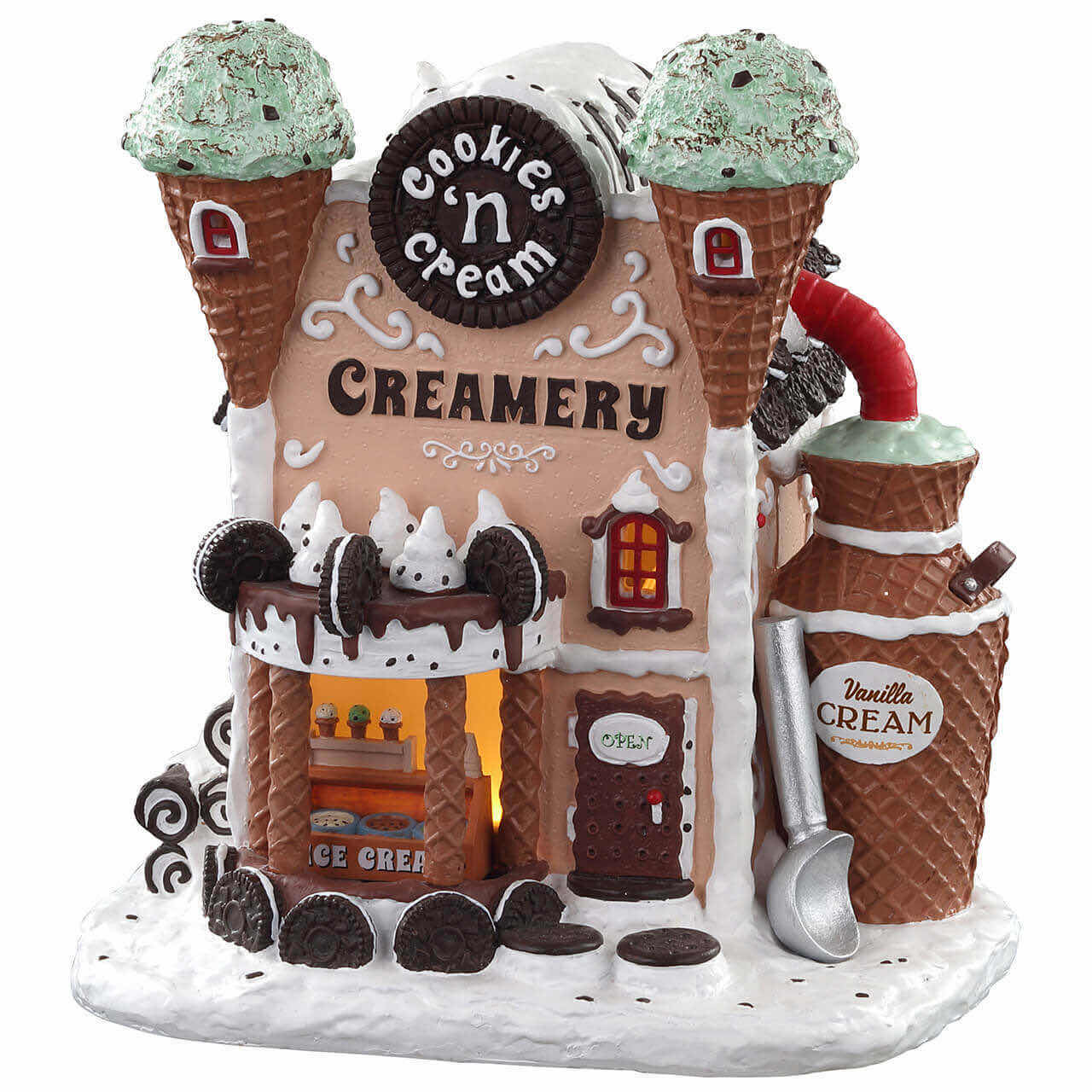 Photo 1 of LEMAX 2020 CADDINGTON VILLAGE POLYRESIN LIGHTED BUILDING- COOKIES N’ CREAM CREAMERY #05699