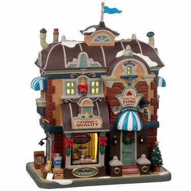 Photo 1 of LEMAX 2022 CADDINGTON VILLAGE PORCELAIN LIGHTED BUILDING- OLDE TIME FUDGE SHOP #25898