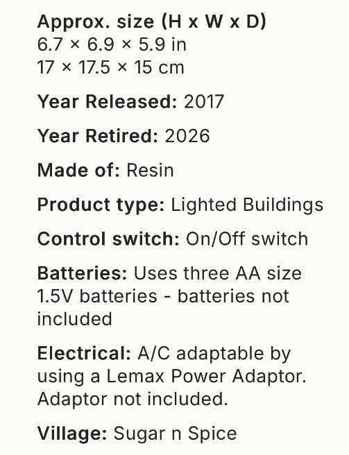 Photo 1 of LEMAX 2017 CADDINGTON VILLAGE POLYRESIN LIGHTED BUILDING- THE CANDY SHOP #75181