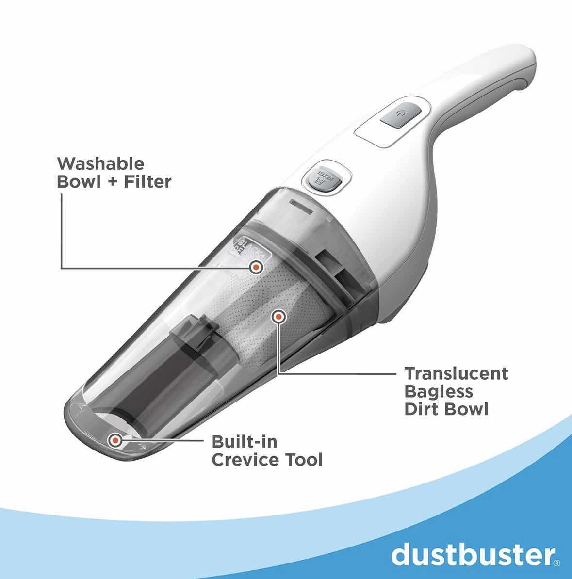 Photo 1 of BLACK+DECKER CORDLESS LITHIUM HANDHELD POWER VACUUM W WALL MOUNT BASE & CHARGER, WHITE HNV220BCZ10FF