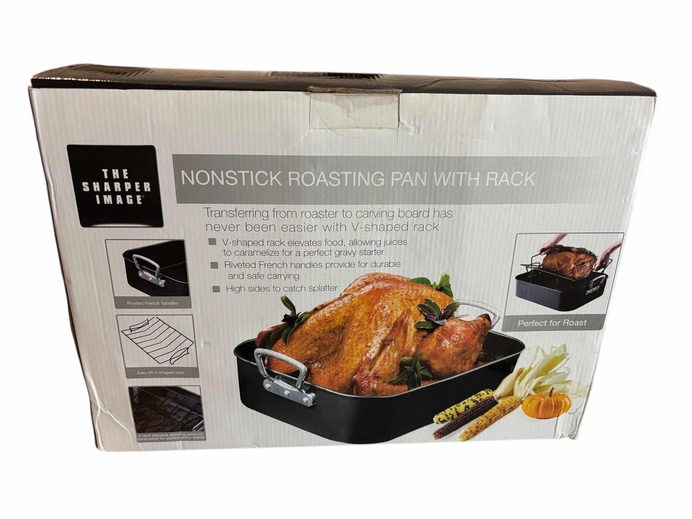 Photo 1 of SHARPER IMAGE NONSTICK ROASTING PAN W RACK 12” X 16” H3.75”