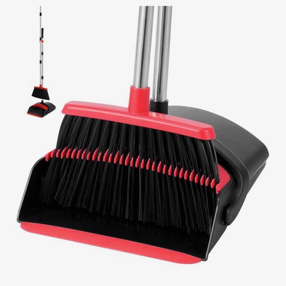 Photo 1 of ZALIK BROOM & DUSTPAN SET, RED/BLACK