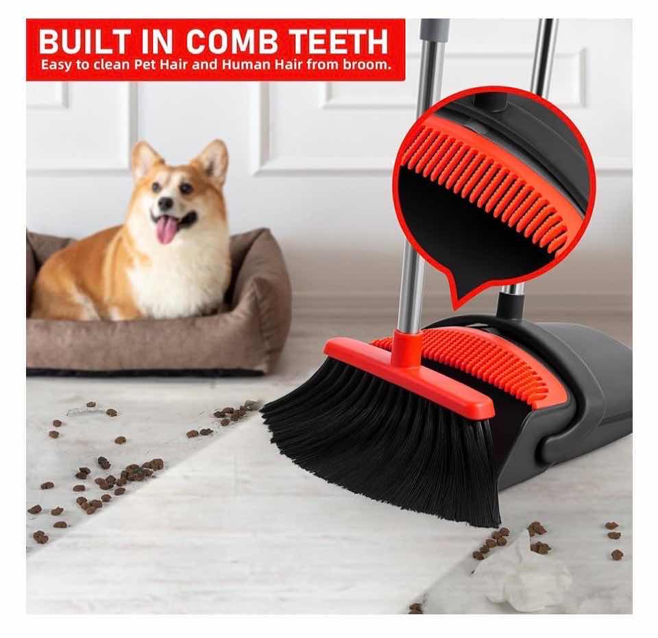 Photo 1 of ZALIK BROOM & DUSTPAN SET, RED/BLACK