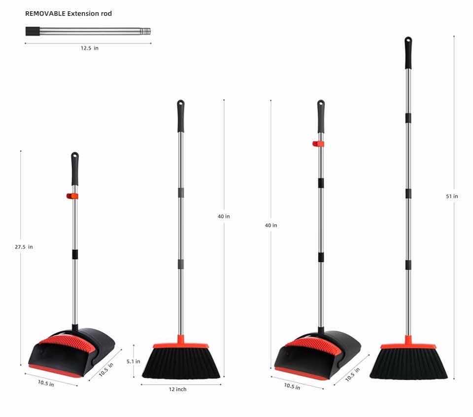 Photo 1 of ZALIK BROOM & DUSTPAN SET, RED/BLACK