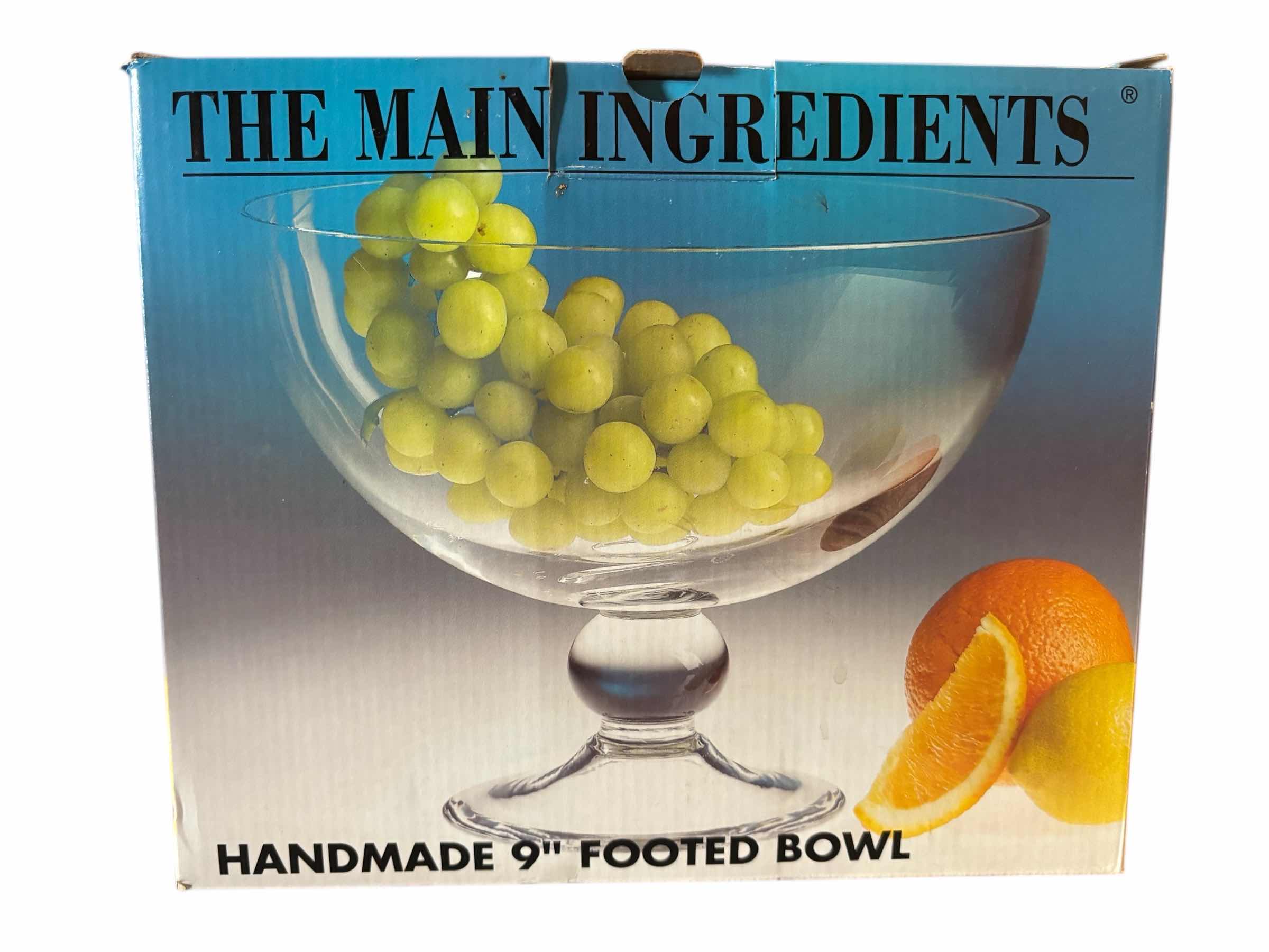 Photo 1 of THE MAIN INGREDIENTS HANDMADE 9” FOOTED GLASS BOWL