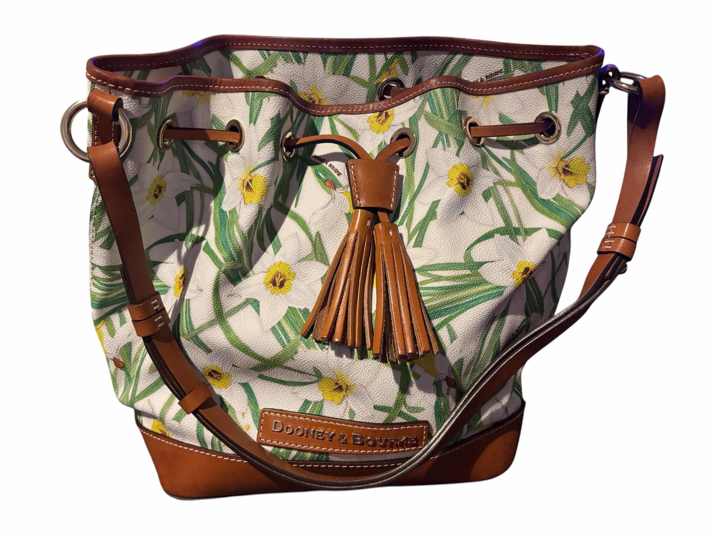 Photo 1 of DOONEY & BOURKE BUTTERCUPS DRAWSTRING SHOULDER BUCKET BAG & MATCHING WRISTLET BAG, INCLUDES DUST BAG  $365
