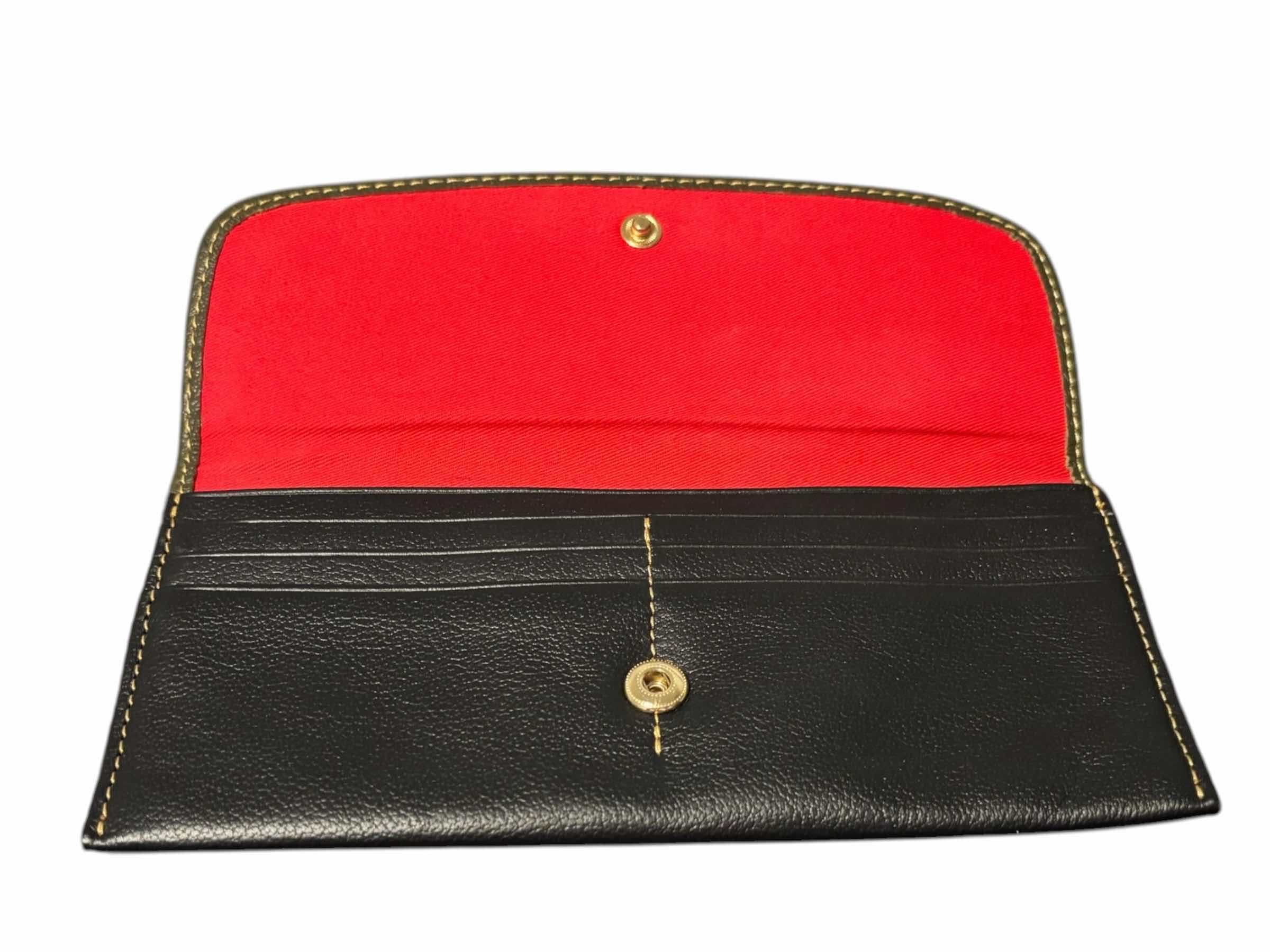 Photo 1 of DOONEY & BOURKE SOPHIE SLIM WALLET, BLACK/OLIVE $135