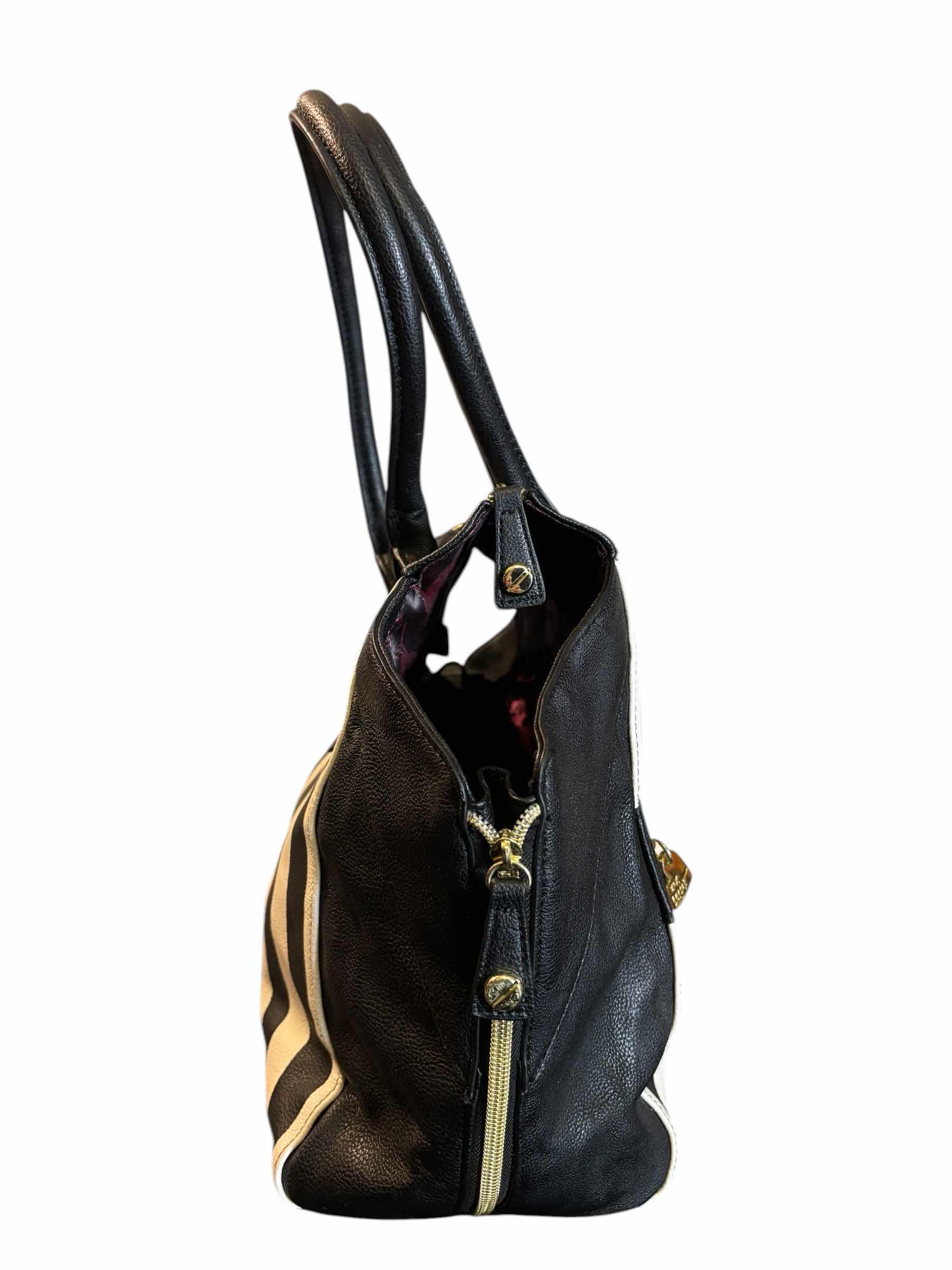 Photo 1 of BETSEY JOHNSON TOTE BAG, BLACK/WHITE
