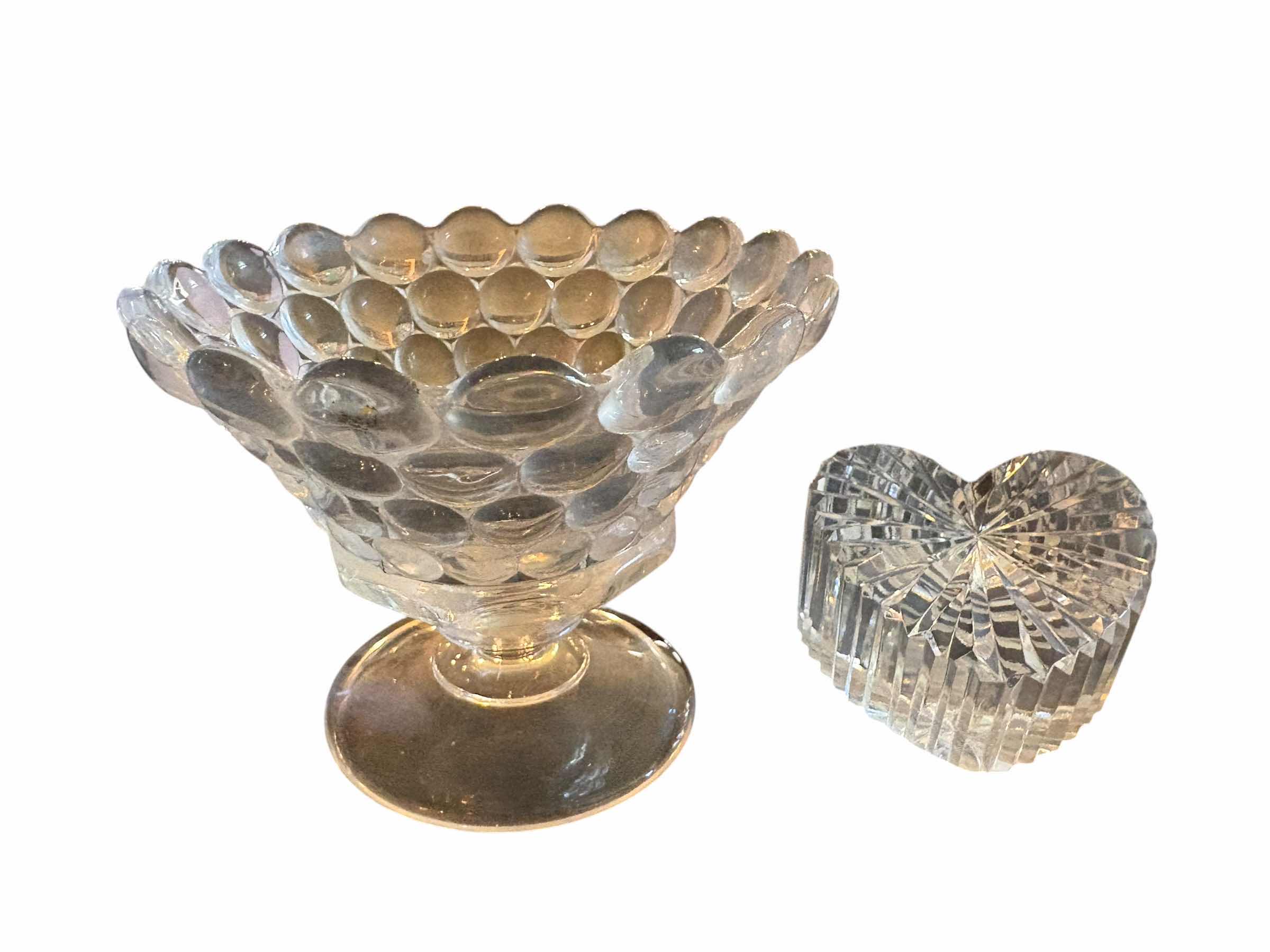 Photo 1 of (2)PCS HEART PAPERWEIGHT & CANDY DISH H4”