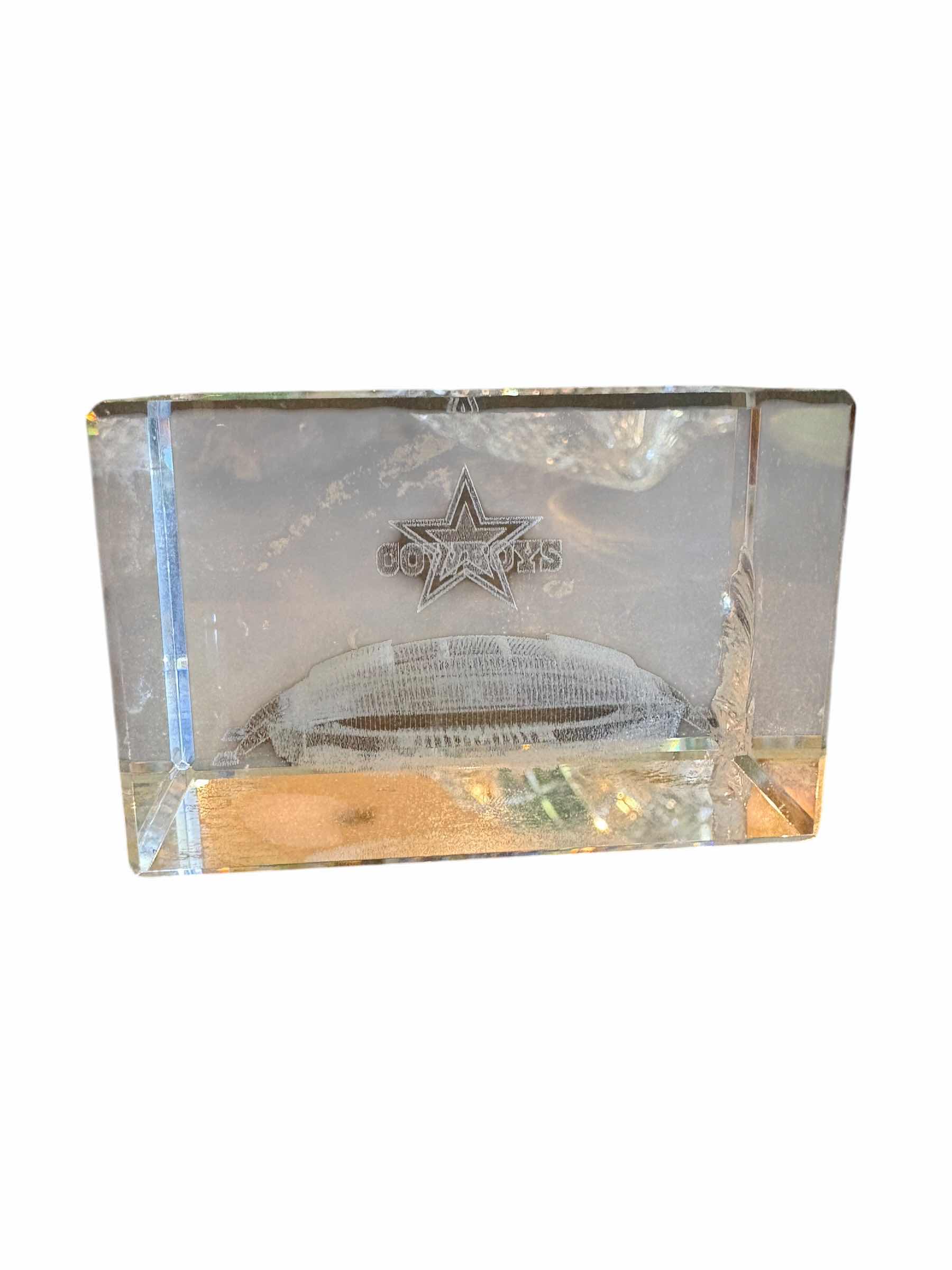 Photo 1 of (2)PCS DALLAS TEXAS GLASS PAPERWEIGHTS H2”