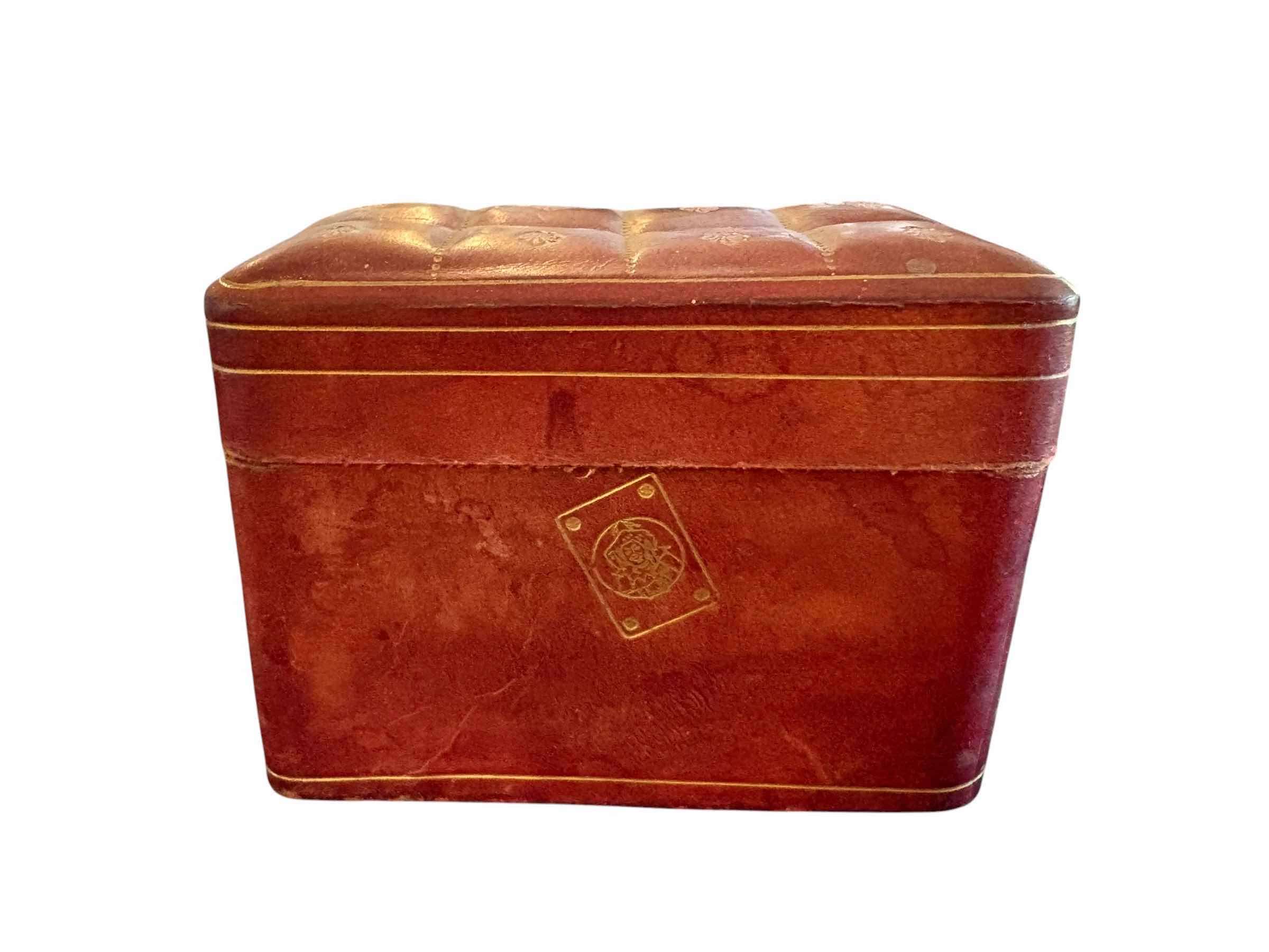 Photo 1 of FLORENCE GENUINE CALF LEATHER GOLD EMBOSS CARD BOX H3”