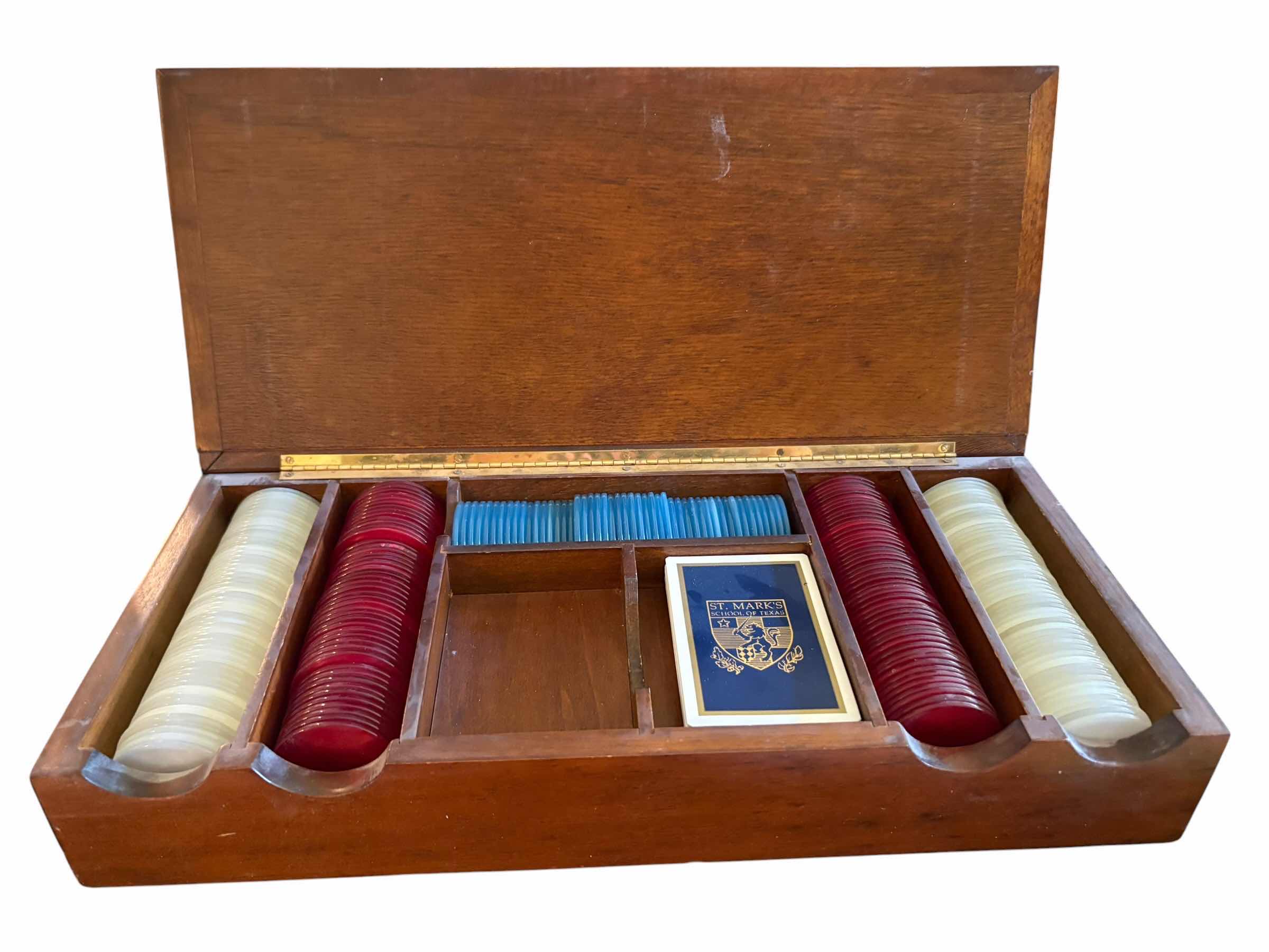 Photo 1 of VINTAGE ITALIAN WOODEN POKER CHIP SET $60