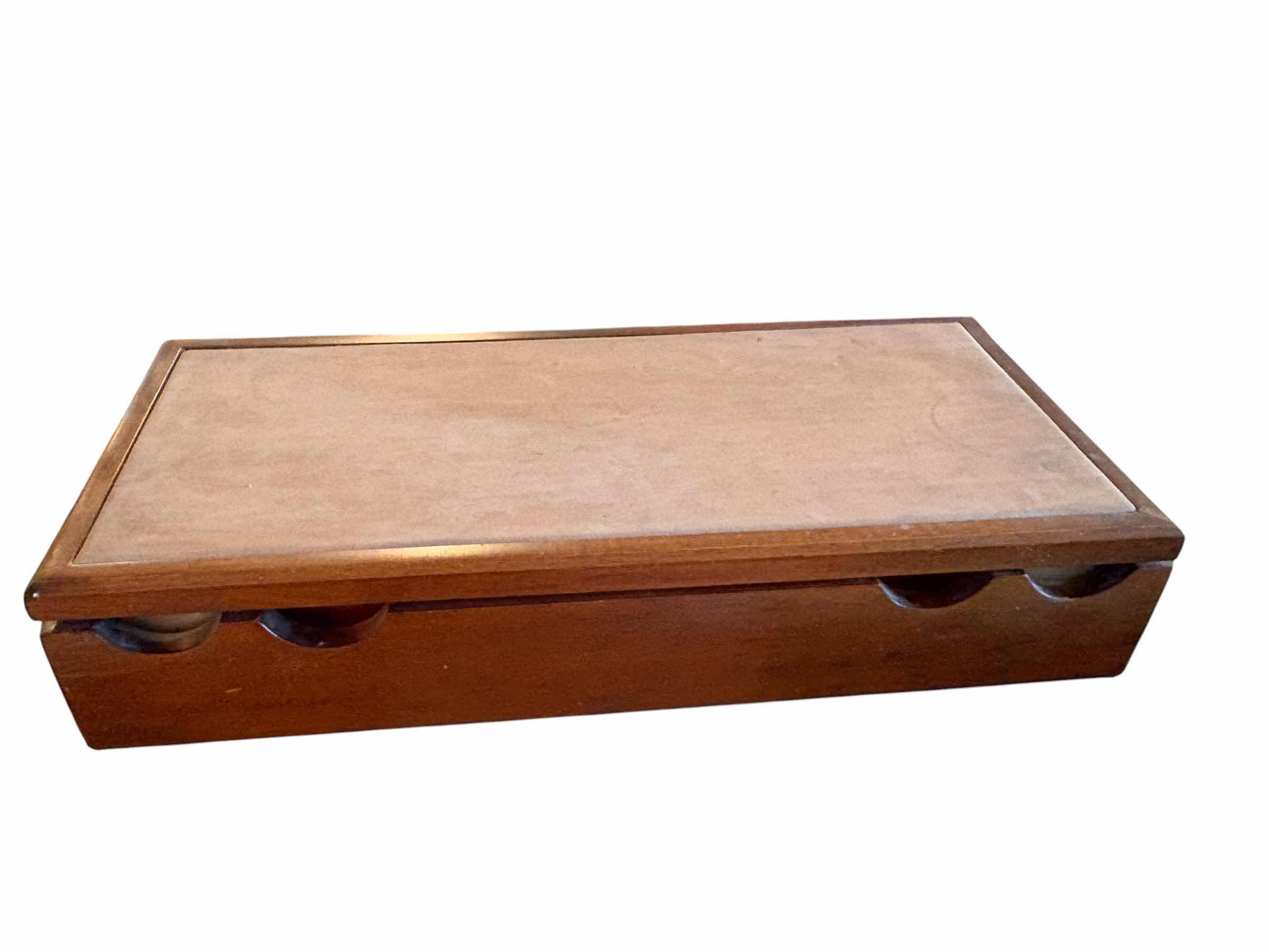 Photo 1 of VINTAGE ITALIAN WOODEN POKER CHIP SET $60