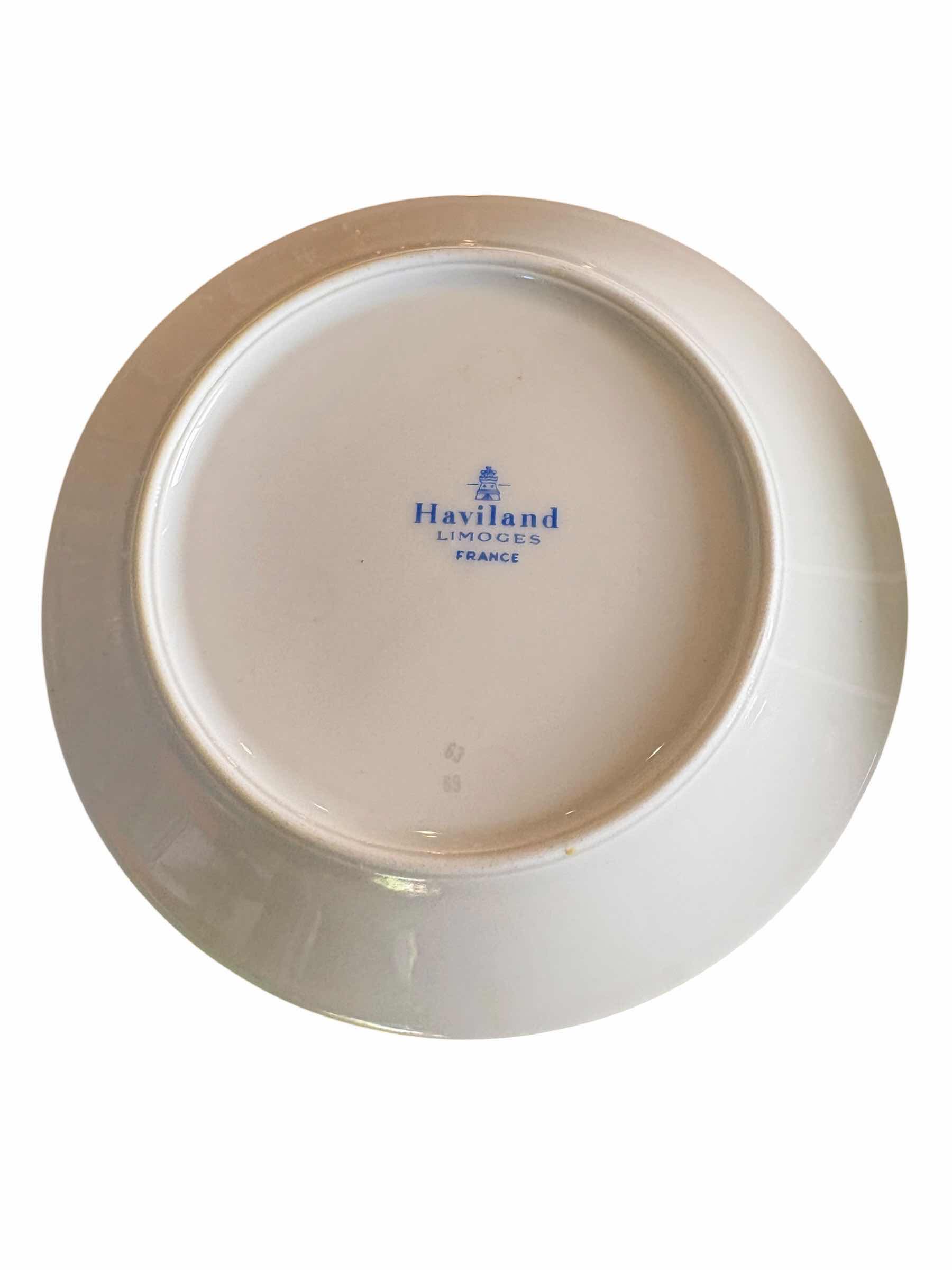 Photo 1 of HAVILAND LIMOGES SAUCER W BLUE AND GOLD RIM ACCENTS D5.25” $200