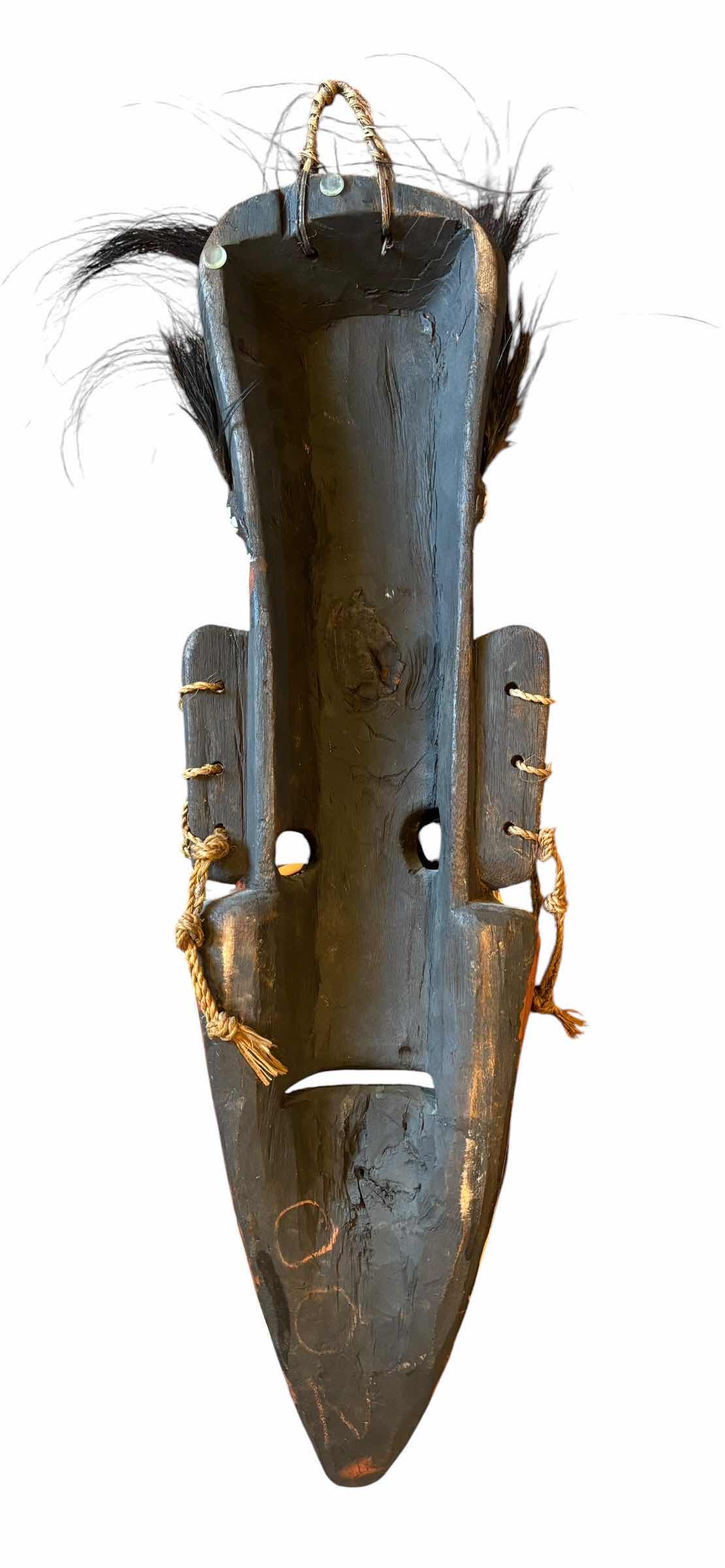 View 4 of TRADITIONAL TRIBAL MASK FROM PAPUA NEW GUINEA, LIKELY FROM THE SEPIK RIVER REGION H29” $549