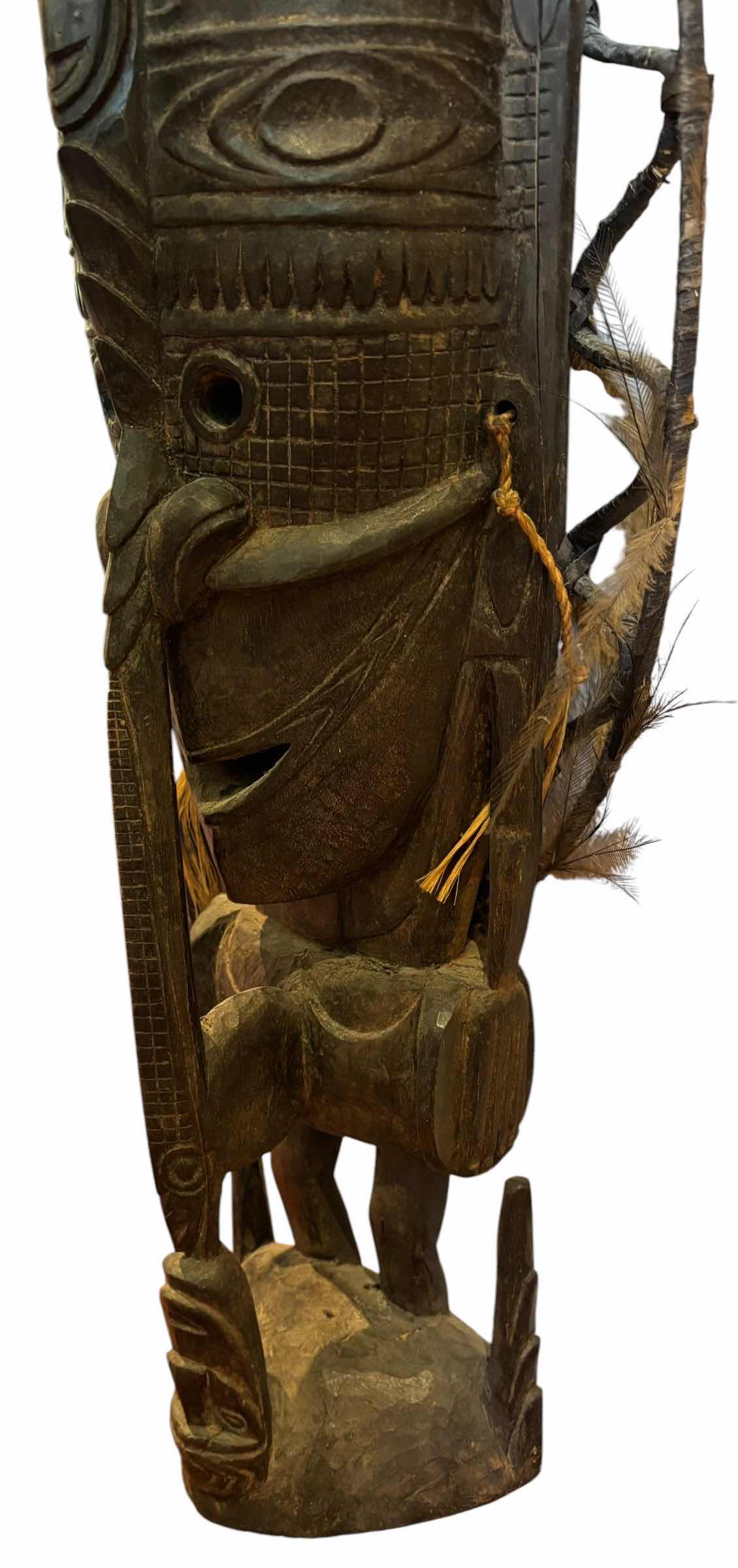 Photo 1 of HAND CARVED WOODEN ANCESTRAL SPIRIT MASK FROM THE SEPIK RIVER REGION OF PAPUA NEW GUINEA H29” $840