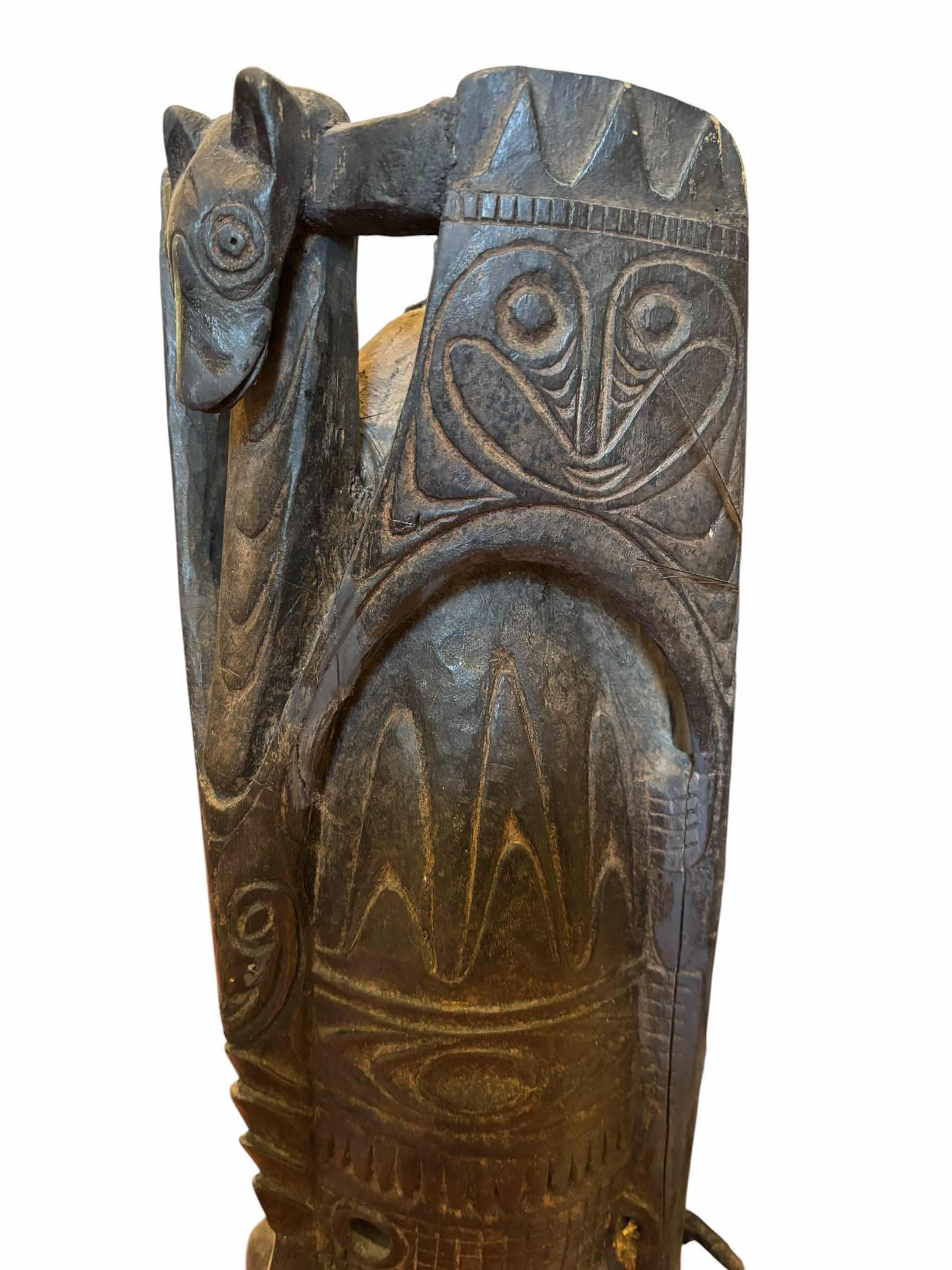 Photo 1 of HAND CARVED WOODEN ANCESTRAL SPIRIT MASK FROM THE SEPIK RIVER REGION OF PAPUA NEW GUINEA H29” $840