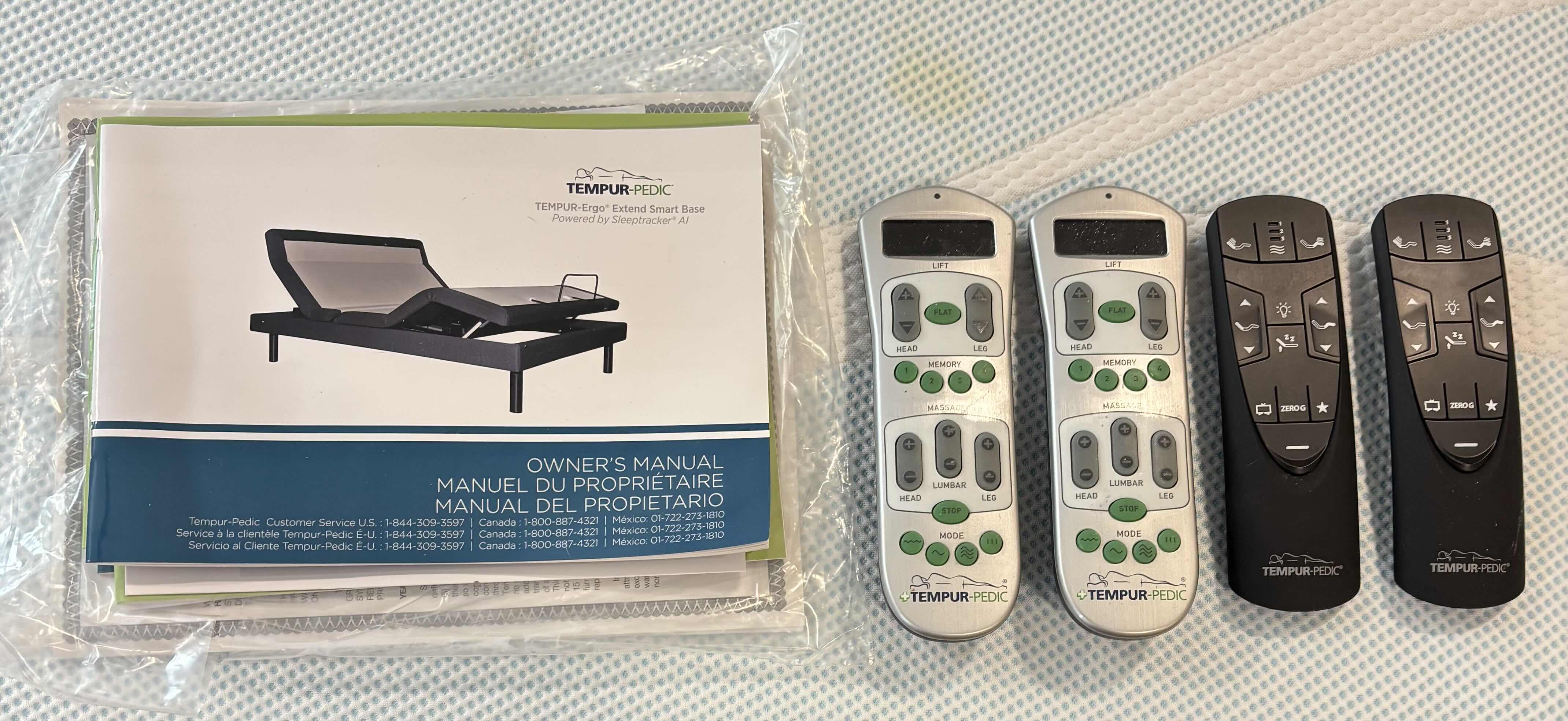 Photo 1 of TEMPUR-PEDIC KING SIZE (70”W) LUXEBREEZE MATTRESS & ADJUSTABLE BASE WITH MANUAL & REMOTES