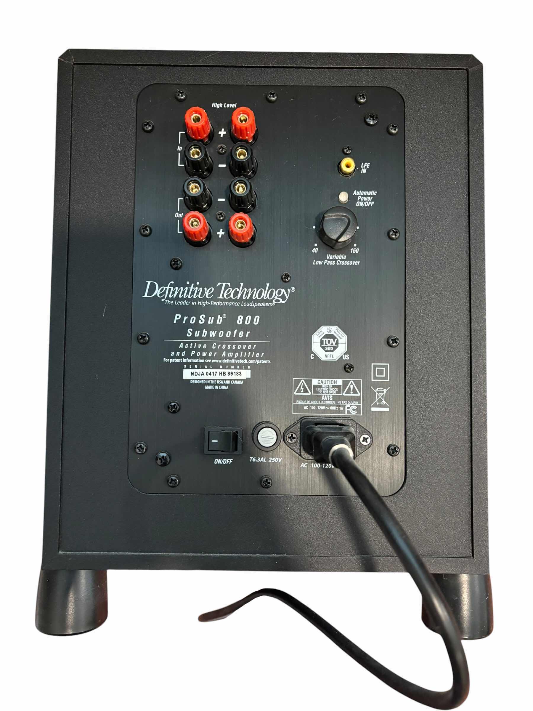 Photo 1 of DEFINITIVE TECHNOLOGY PROSUB 800 SUBWOOFER