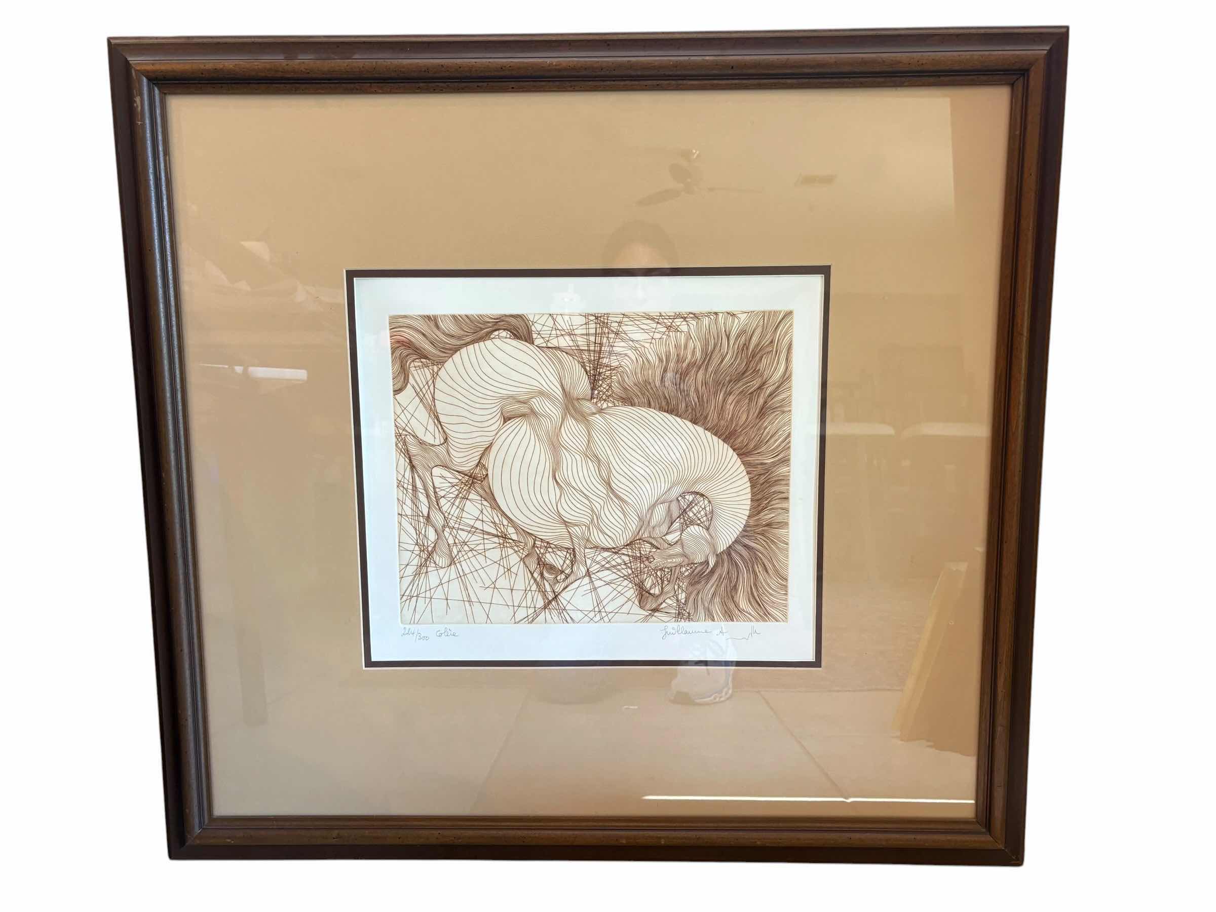 Photo 1 of FRAMED ARTWORK SIGNED LIMITED EDITION “COLERE” ABSTRACT ETCHING WITH SURREALIST STYLING PURCHASED THROUGH GREENVILLE GALLERY, DALLAS TEXAS #224/300 33”X31.5”