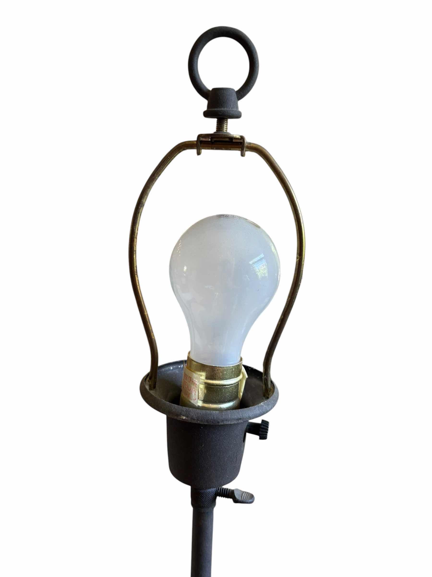 Photo 1 of VINTAGE FLOOR LAMP CAST IRON BASE TORCHIERE H52”