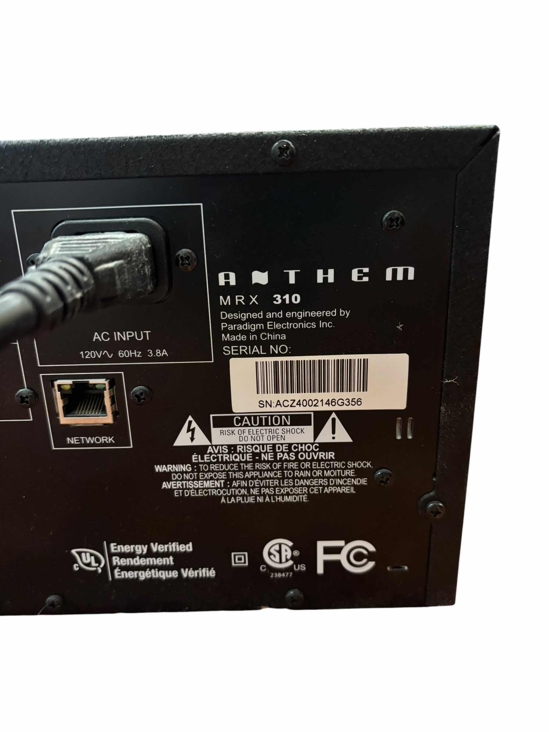 Photo 1 of ANTHEM MRX 310 RECEIVER