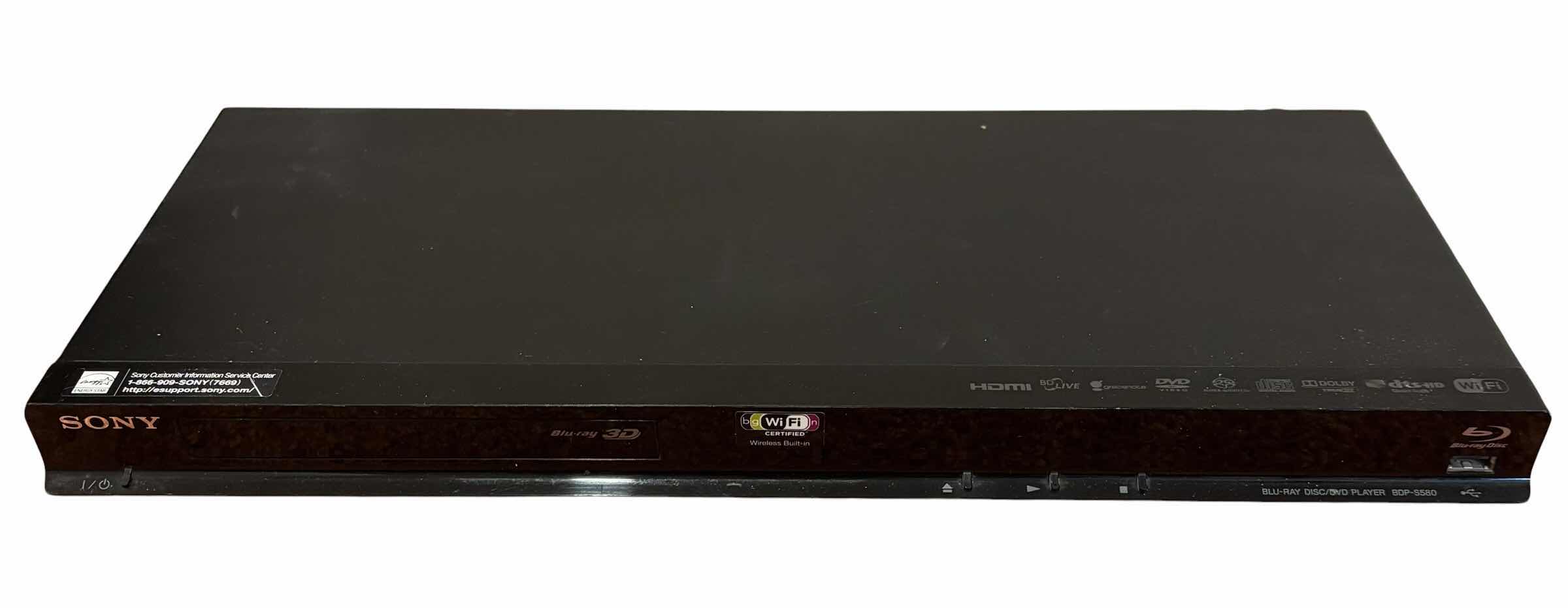Photo 1 of SONY BDP-S580 BLU RAY DVD PLAYER, NO REMOTE
