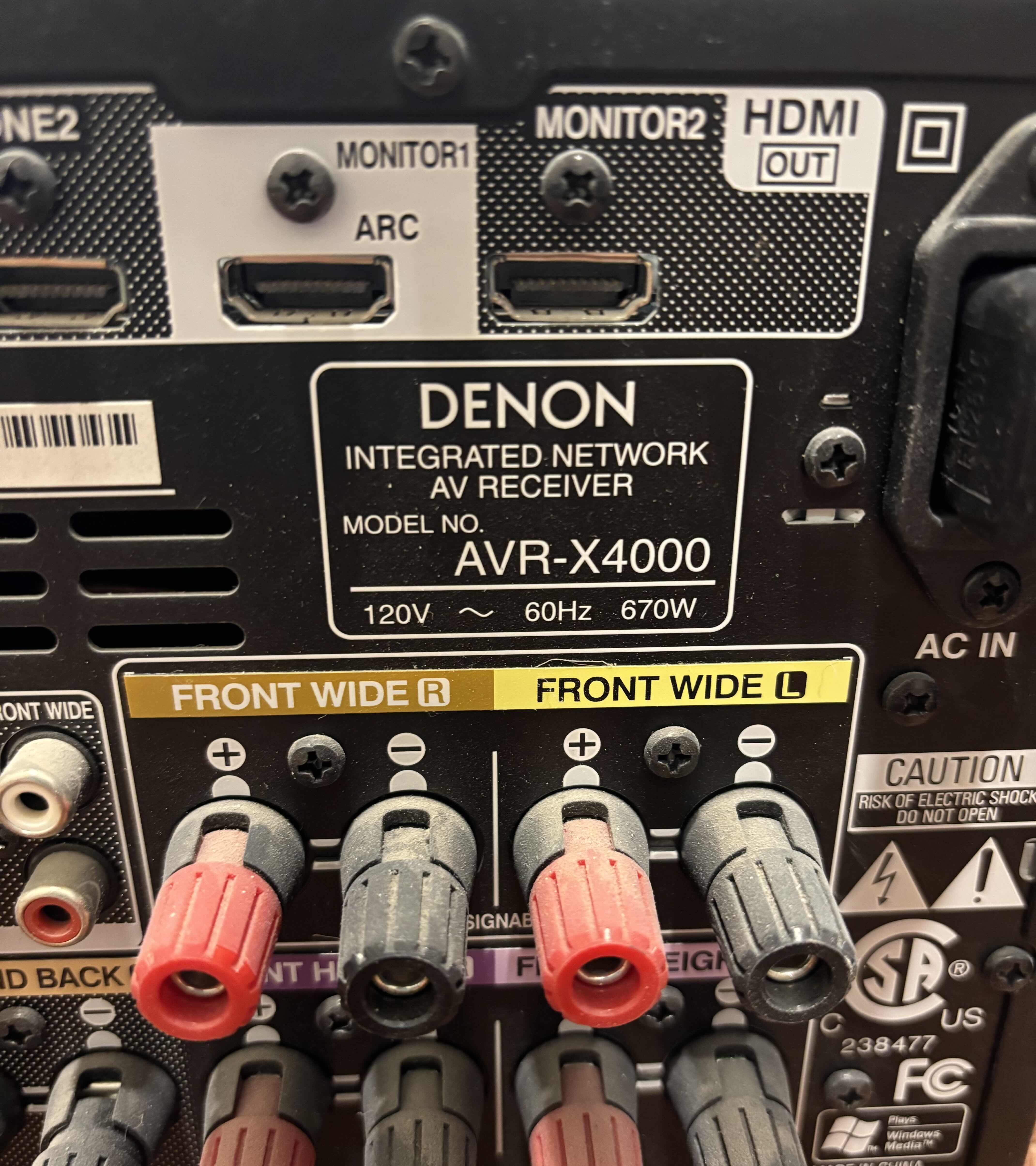 View 2 of DENON AVR-X4000 7.2 CHANNEL NETWORK RECEIVER, NO REMOTE