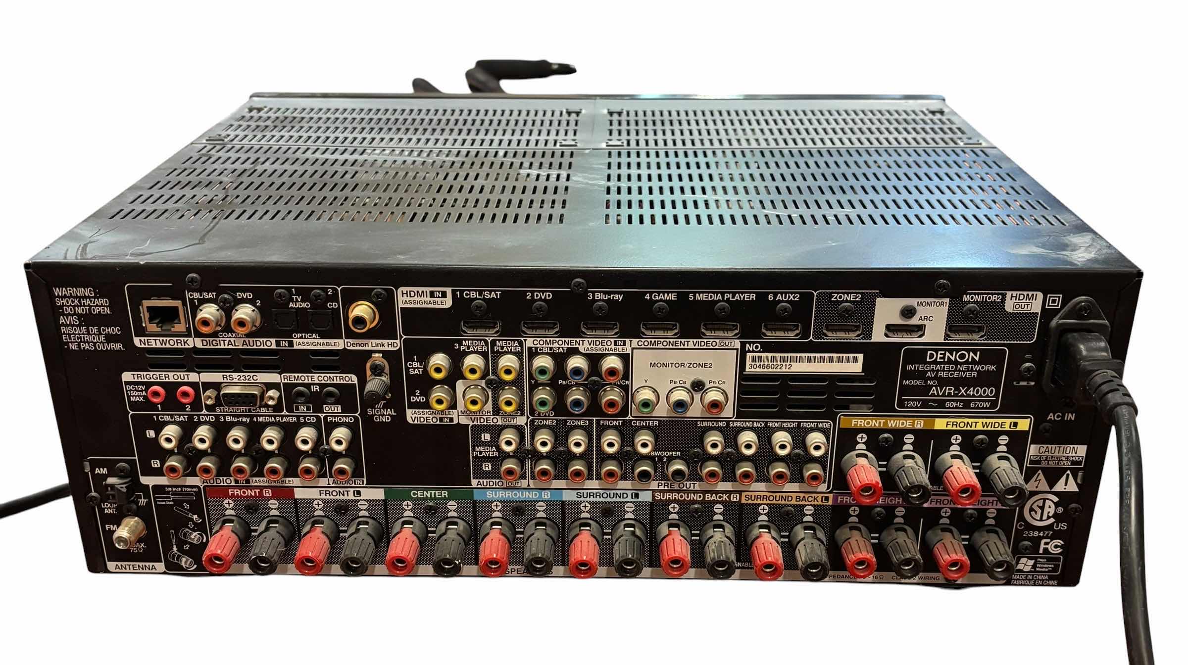 View 3 of DENON AVR-X4000 7.2 CHANNEL NETWORK RECEIVER, NO REMOTE