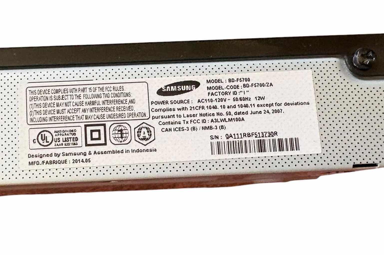 Photo 1 of SAMSUNG DVD PLAYER MODEL 80-F5700