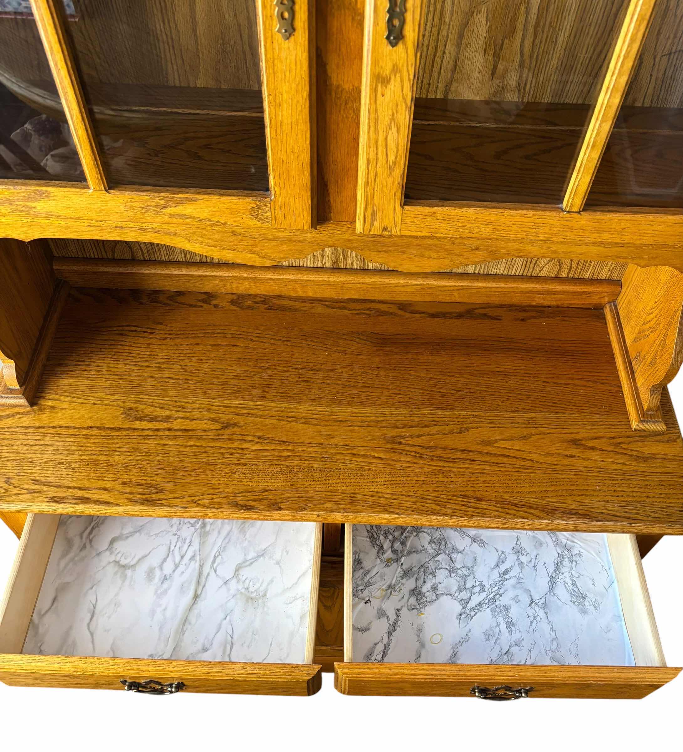 Photo 1 of SOLID OAK BUFFET & HUTCH SET H73” X 42”