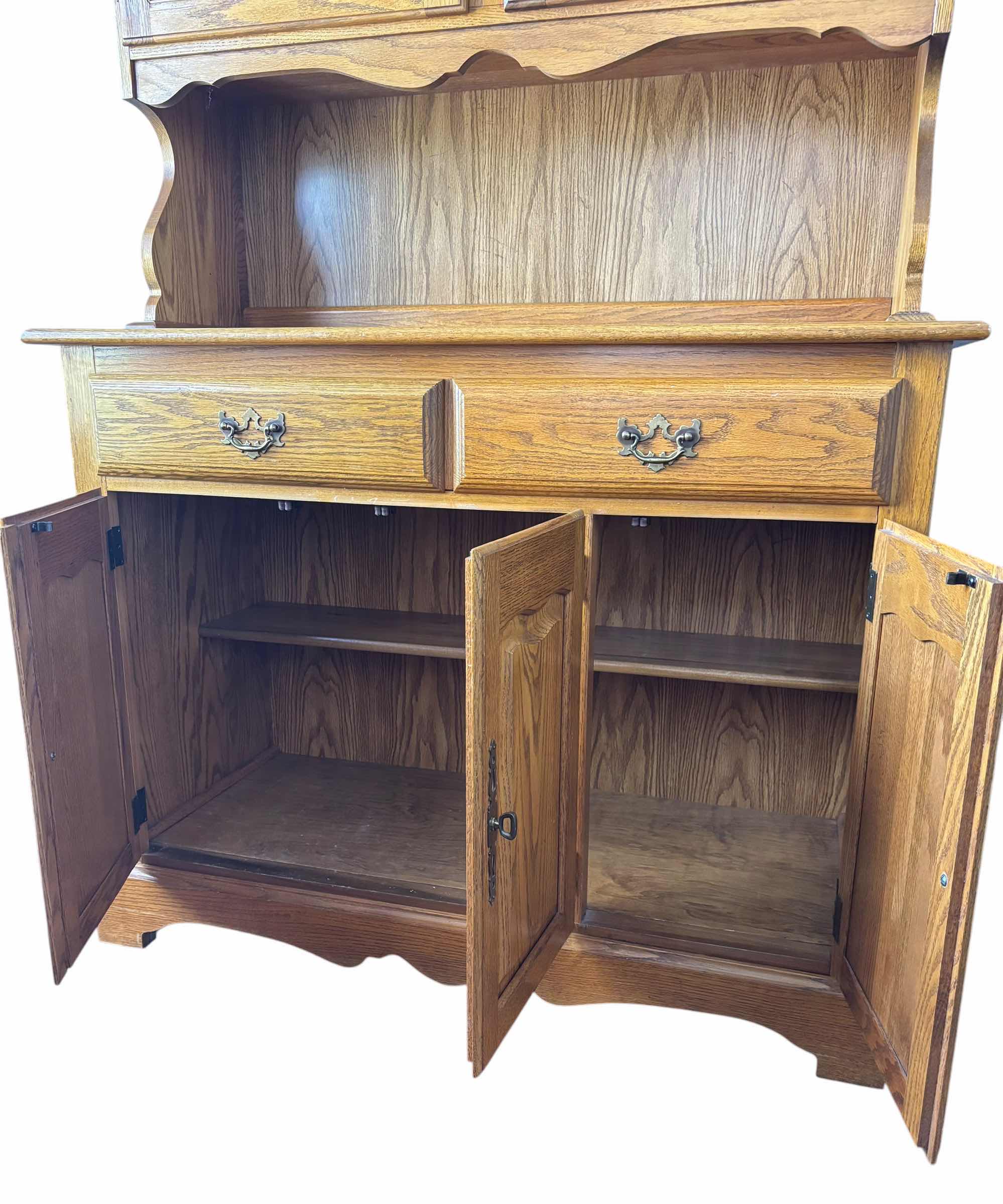 Photo 1 of SOLID OAK BUFFET & HUTCH SET H73” X 42”