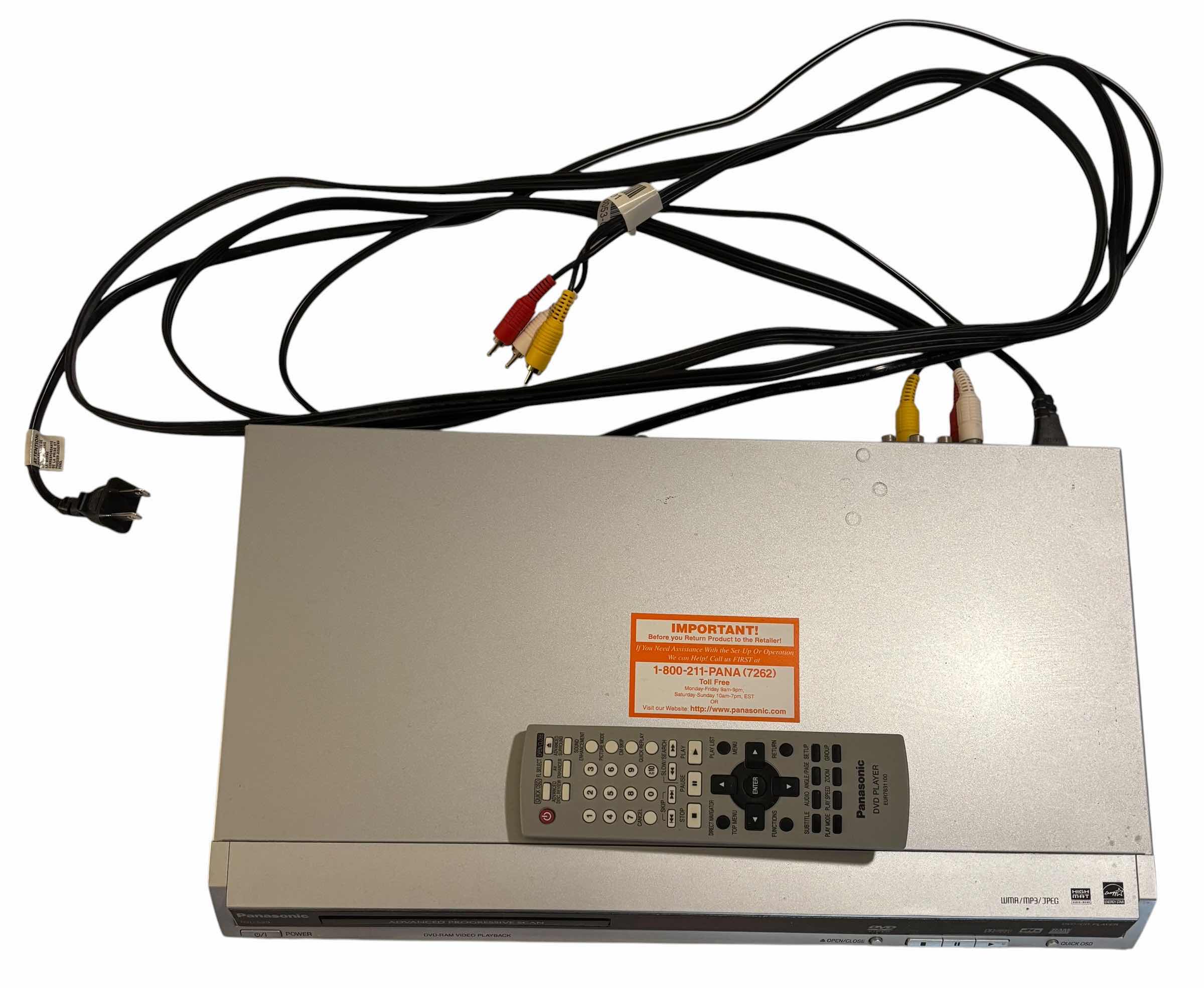 Photo 1 of PANASONIC DVD PLAYER WITH REMOTE