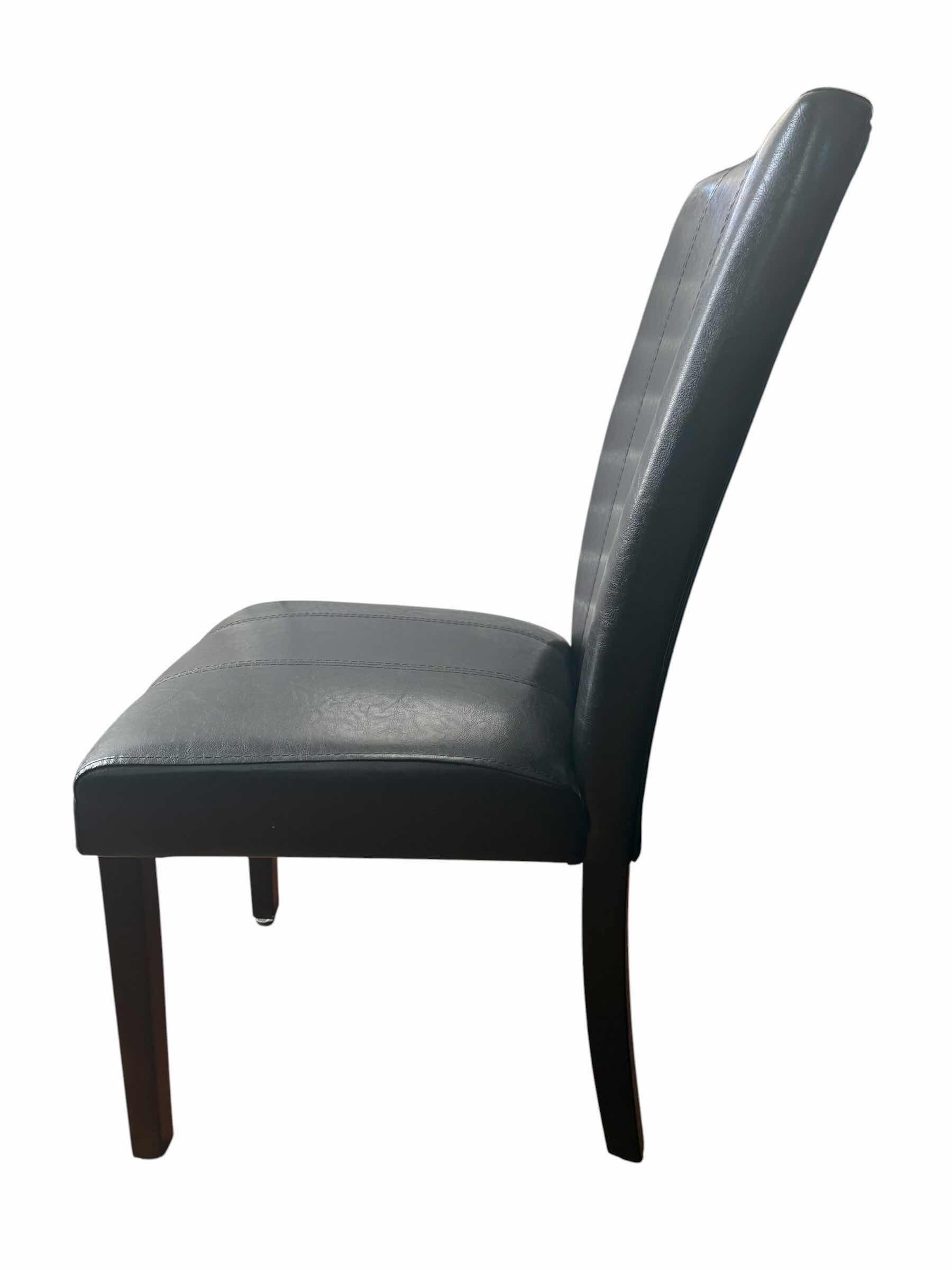 Photo 1 of (2)PCS BLACK VINYL SIDE CHAIR SEAT H19.5” TOTAL H37.5”
