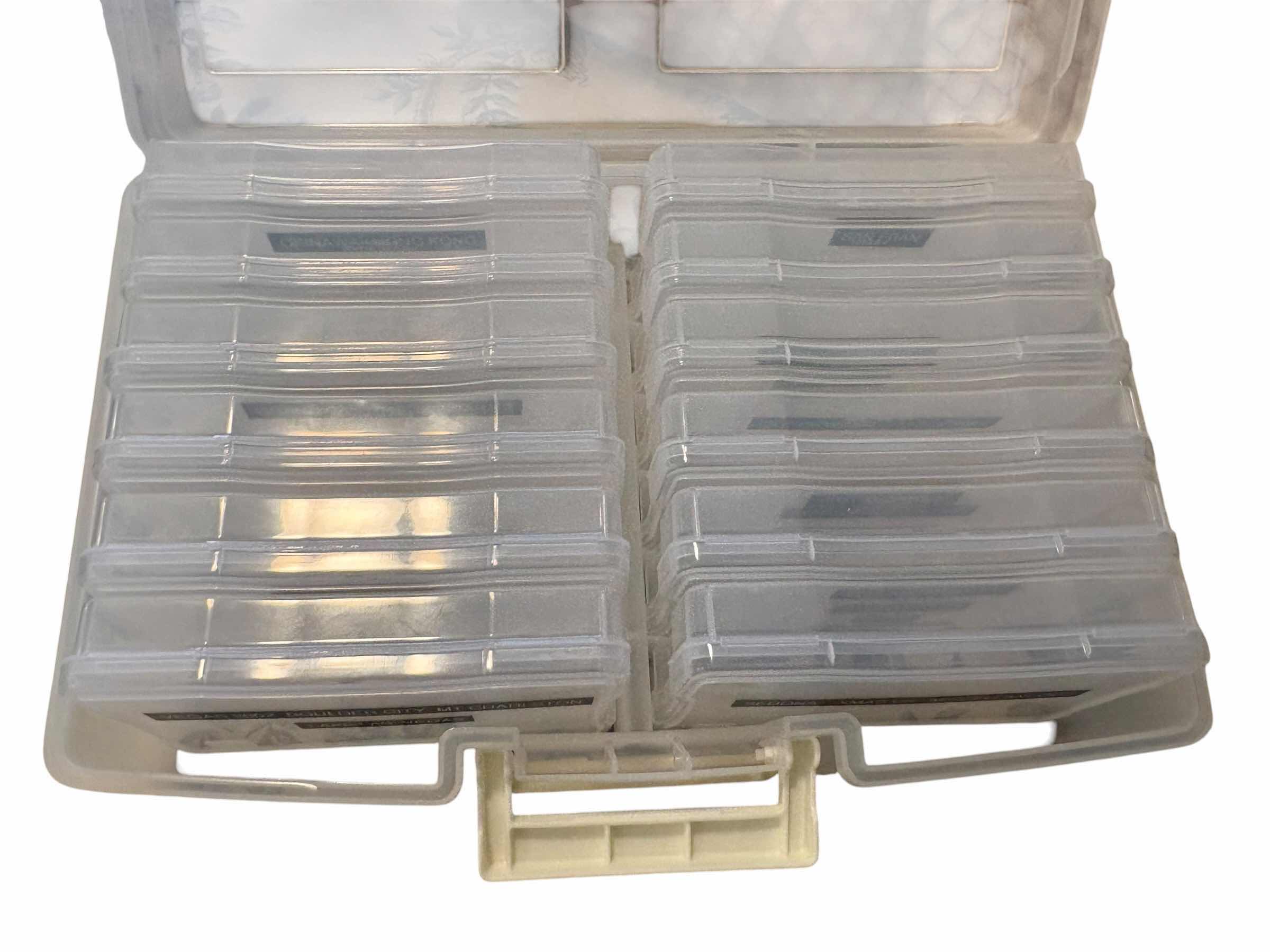 Photo 1 of (2)PCS PHOTO AND CRAFT ORGANIZER CONTAINER W INDIVIDUAL ORGANIZERS INSIDE 14”X9”H5”