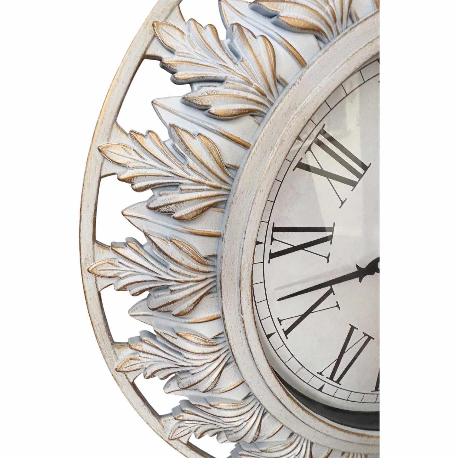 Photo 1 of WHITE W GOLD EMBOSSING PLASTIC WALL CLOCK D20”