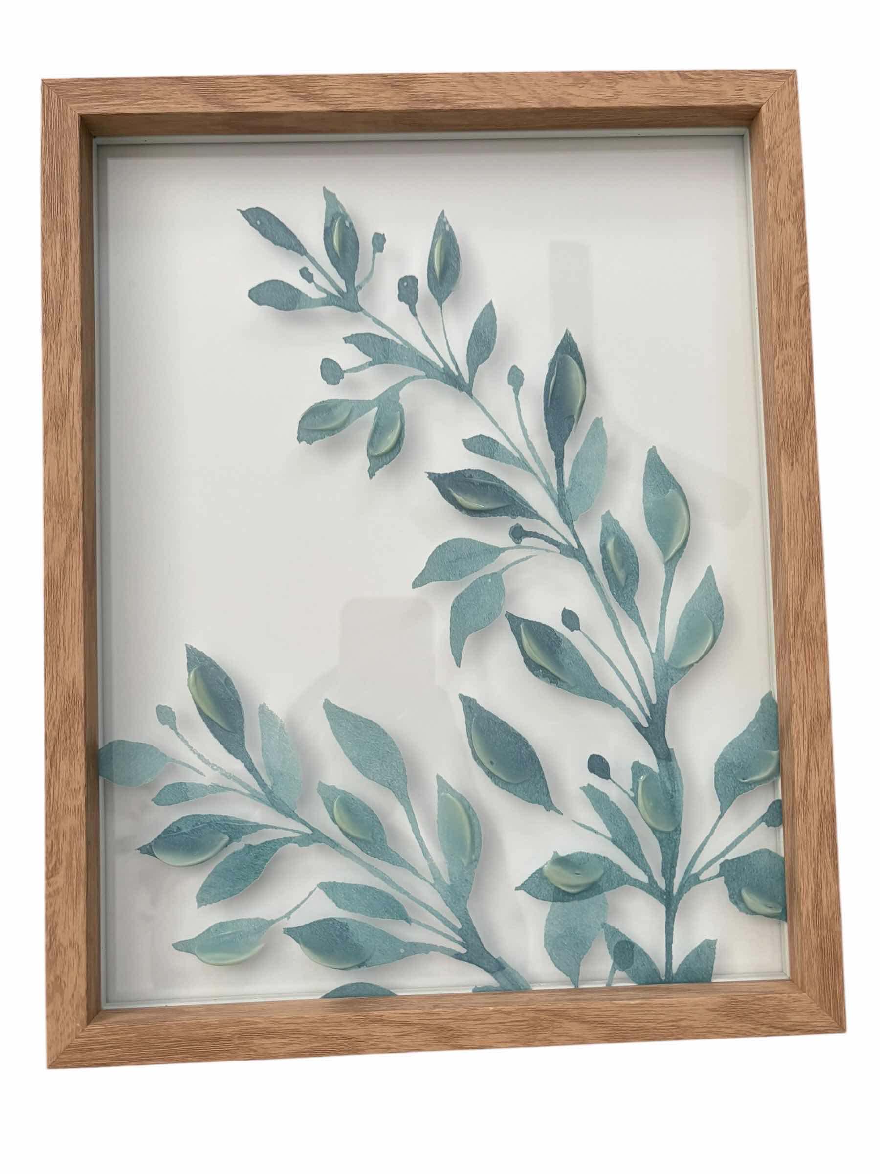 Photo 1 of (2)PCS FRAMED ARTWORK BOTANICAL LEAVES 12X15”