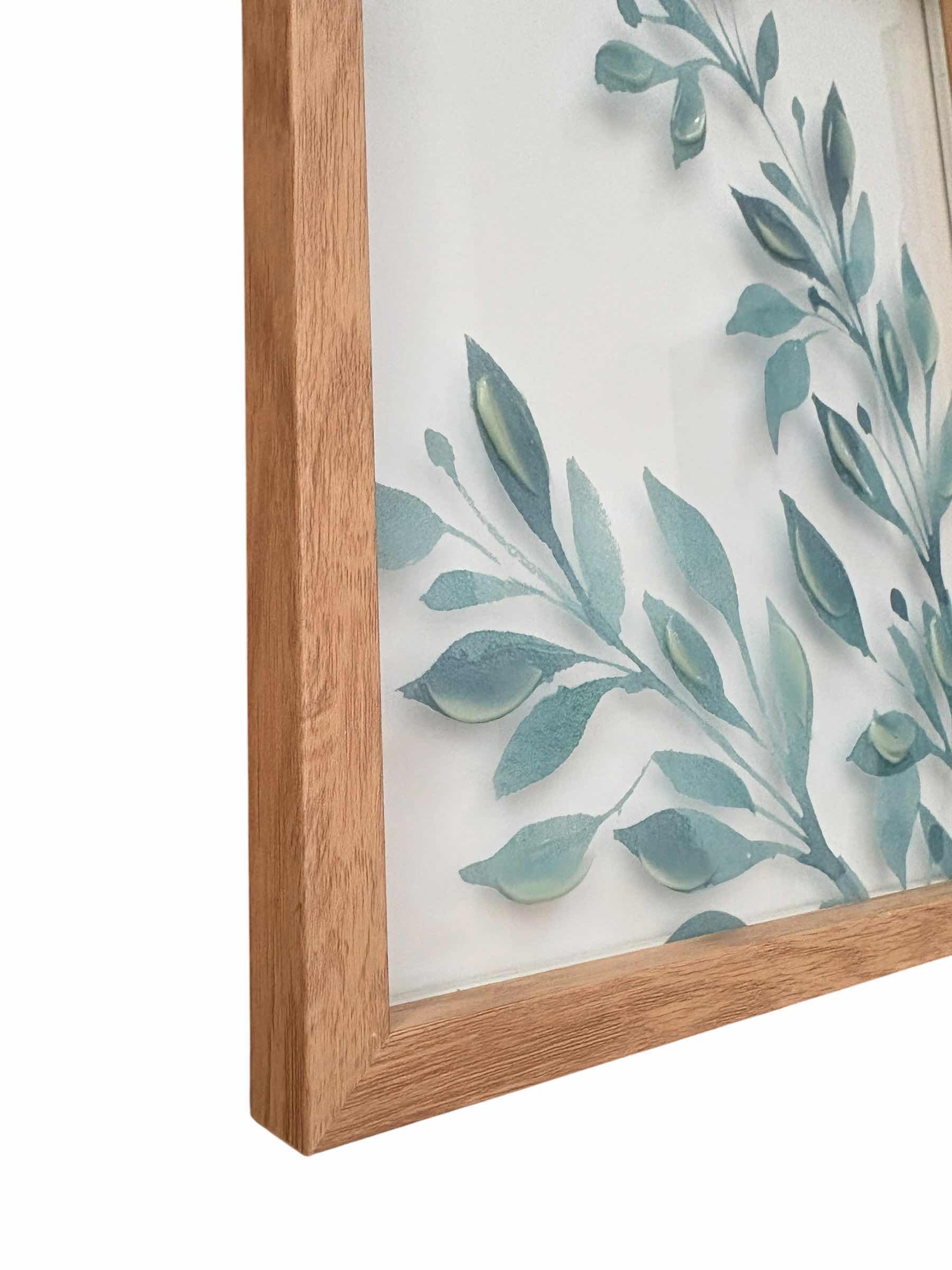 Photo 1 of (2)PCS FRAMED ARTWORK BOTANICAL LEAVES 12X15”