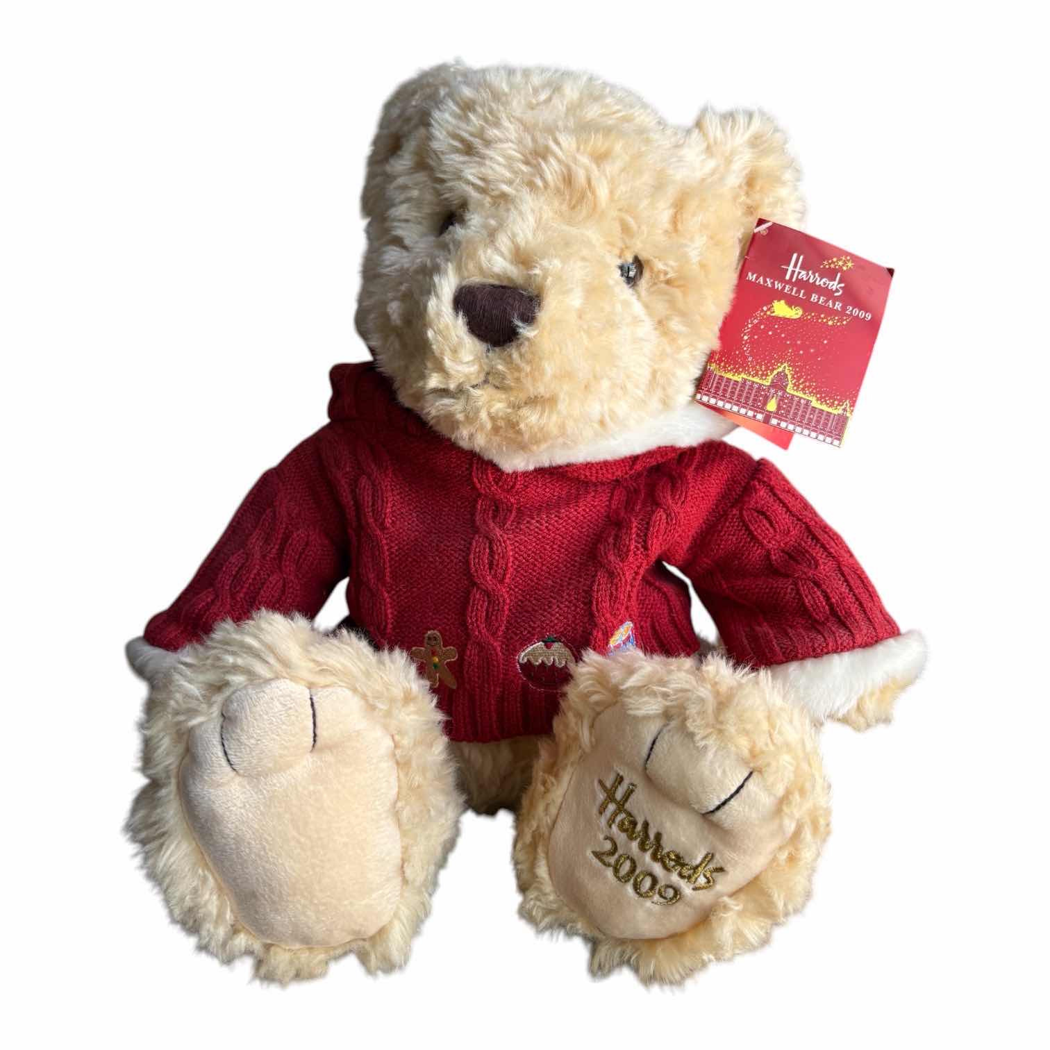Photo 1 of HARRODS MAXWELL 2009 CHRISTMAS BEAR W ORIGINAL TAG H12”