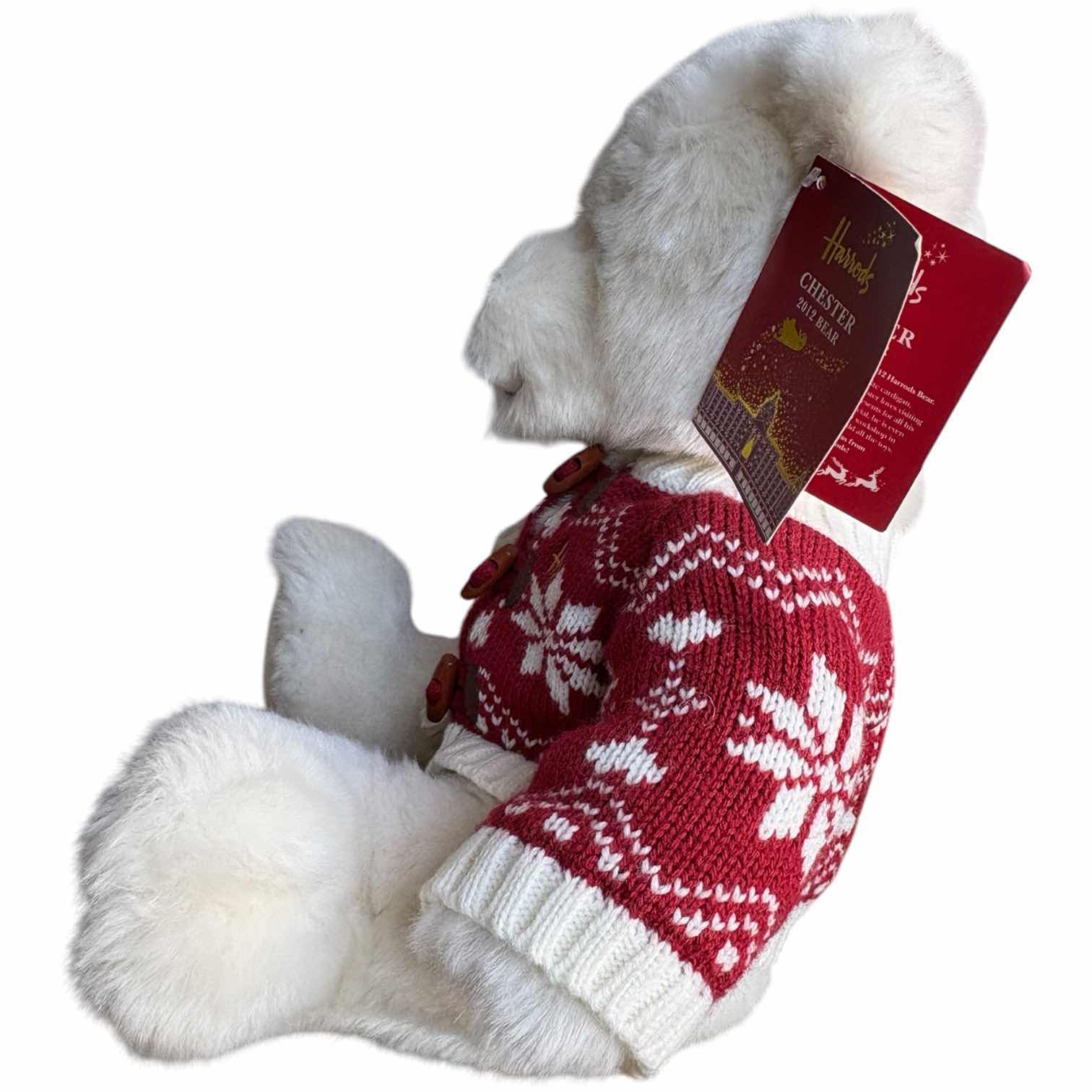 Photo 1 of HARRODS CHESTER 2012 CHRISTMAS BEAR W ORIGINAL TAG H12” $90